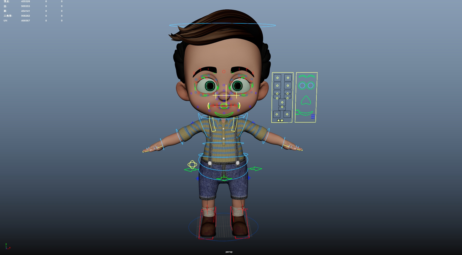 Cartoon Boy Rigged Low-poly 3D model_18