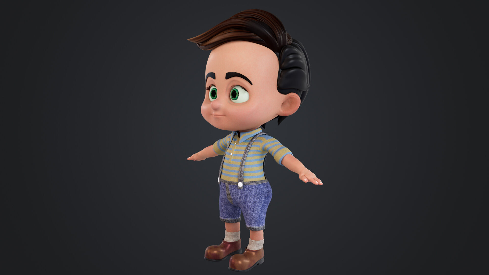 Cartoon Boy Rigged Low-poly 3D model_2