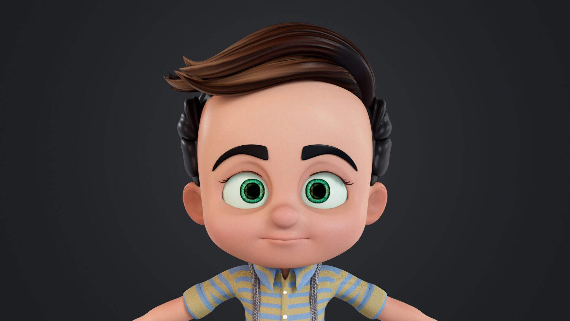 Cartoon Boy Rigged Low-poly 3D model_6