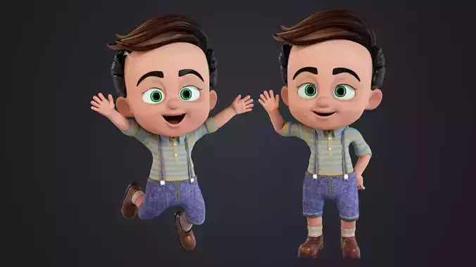 Cartoon Boy Rigged