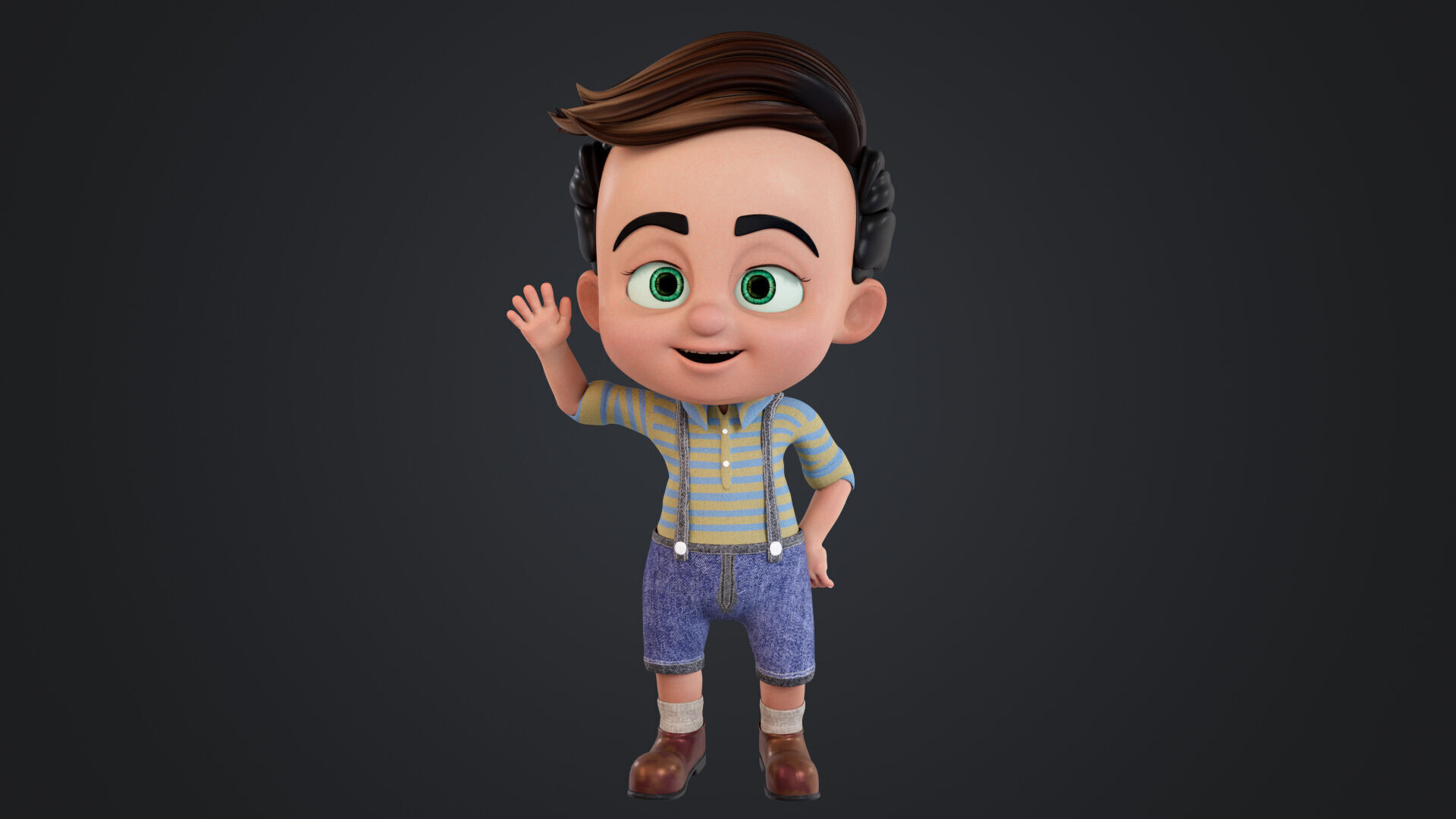 Cartoon Boy Rigged Low-poly 3D model_16