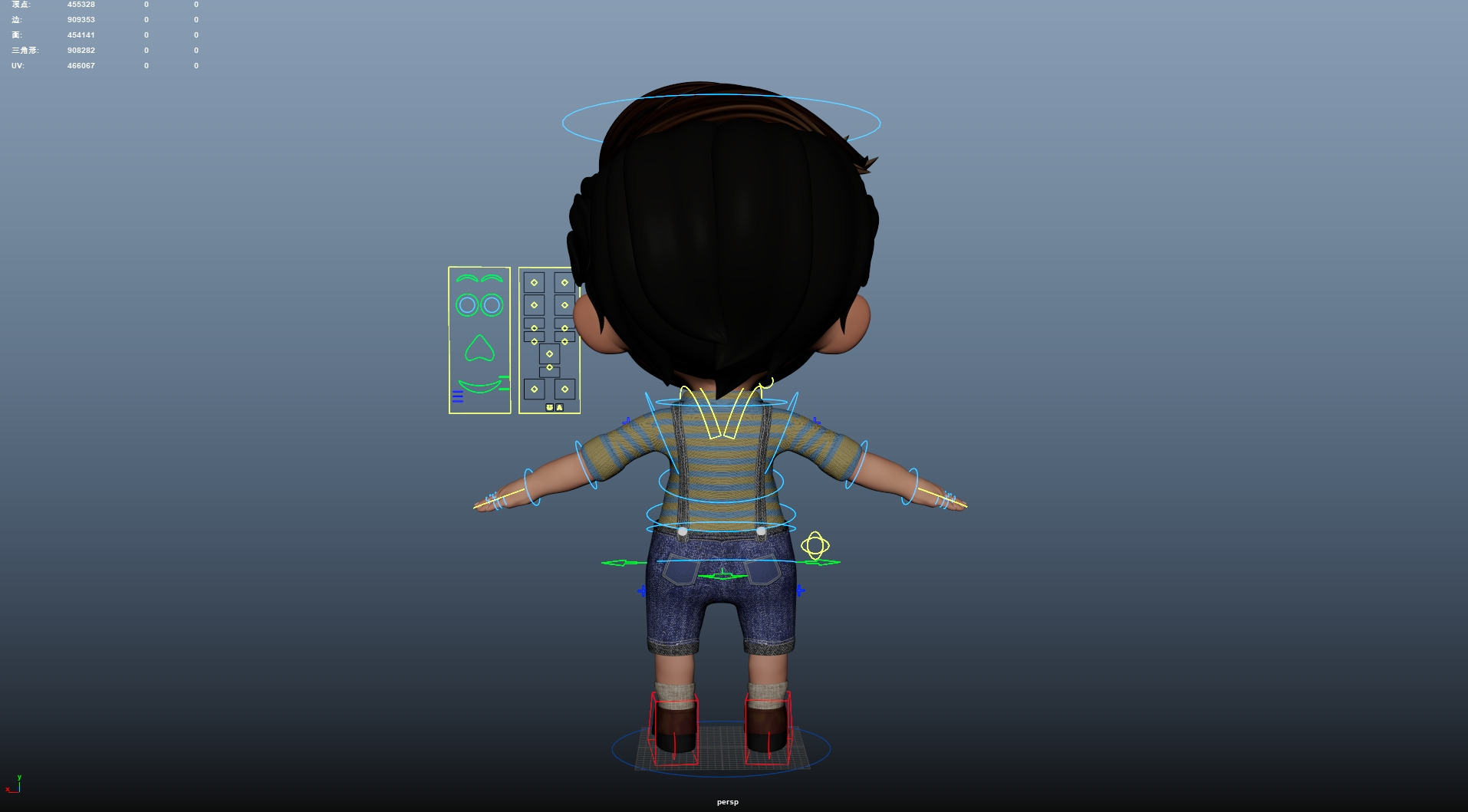Cartoon Boy Rigged Low-poly 3D model_22