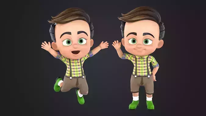 Cartoon Boy Rigged