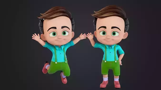 Cartoon Boy Rigged