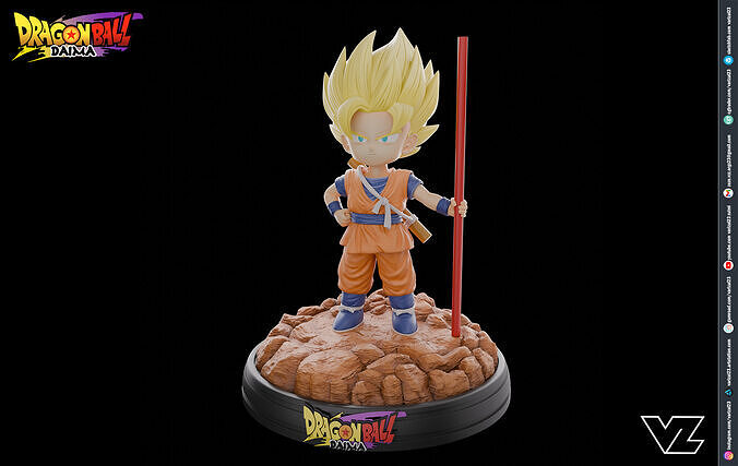 Kid Goku Super Saiyan 2 - Dragonball Daima 3D print model