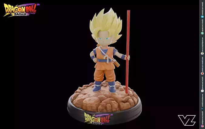 Kid Goku Super Saiyan 2 - Dragonball Daima 3D print model