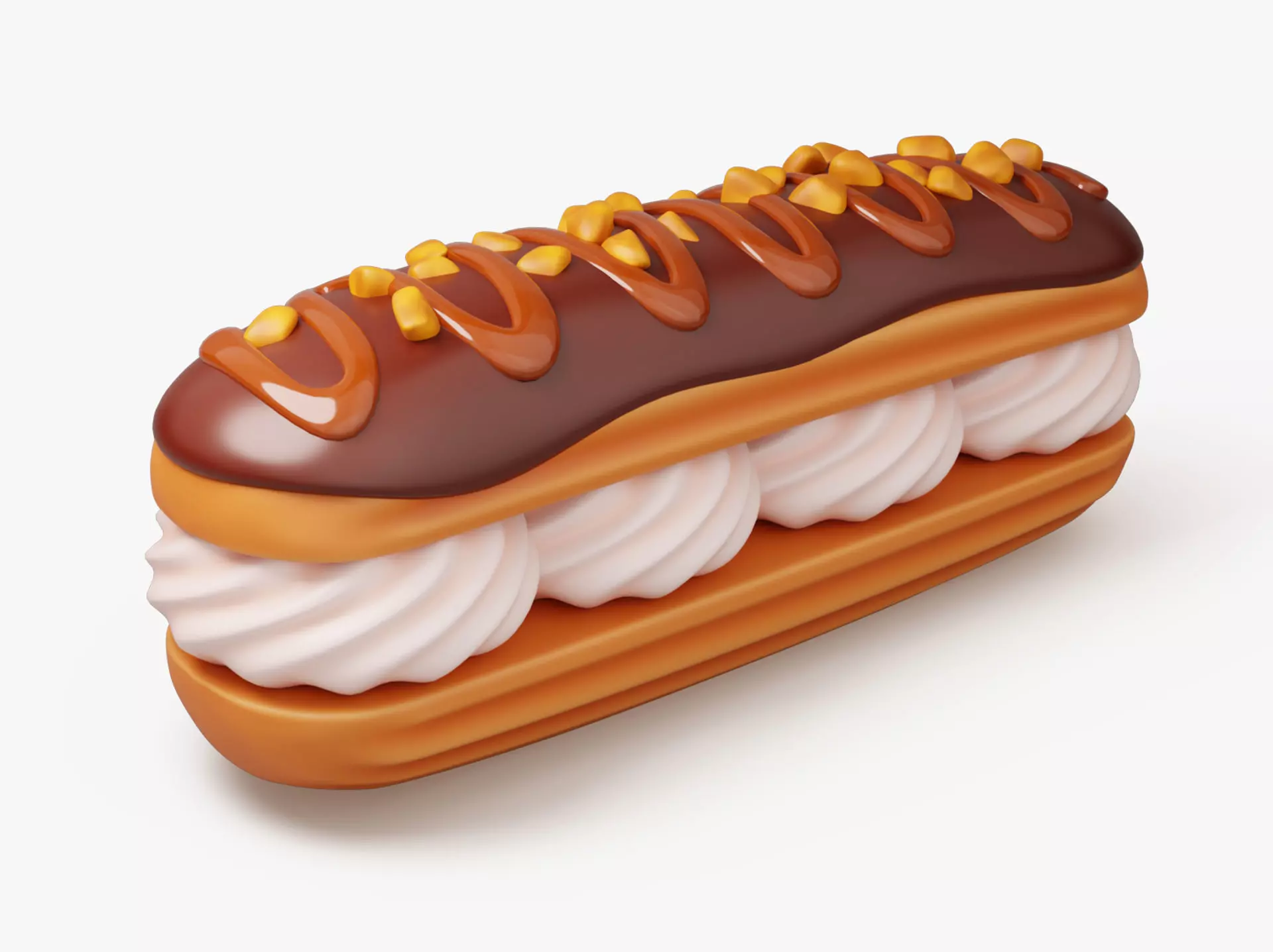 Chocolate Eclair Pastry 3D model_0