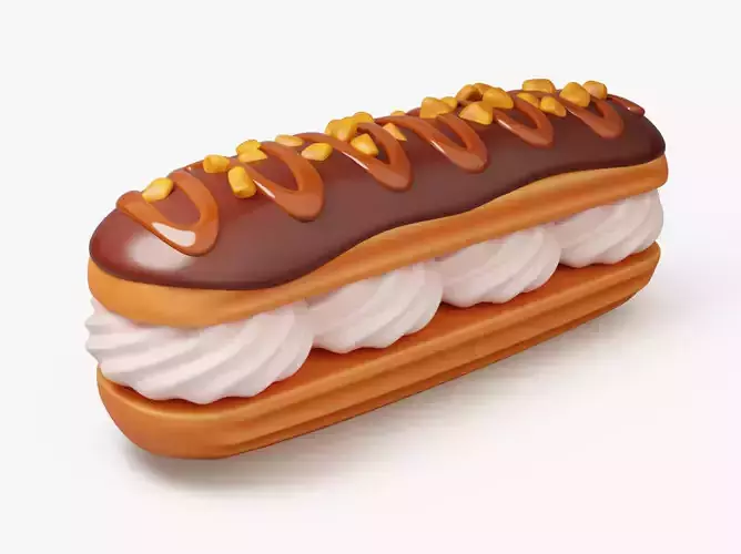 Chocolate Eclair Pastry 3D model