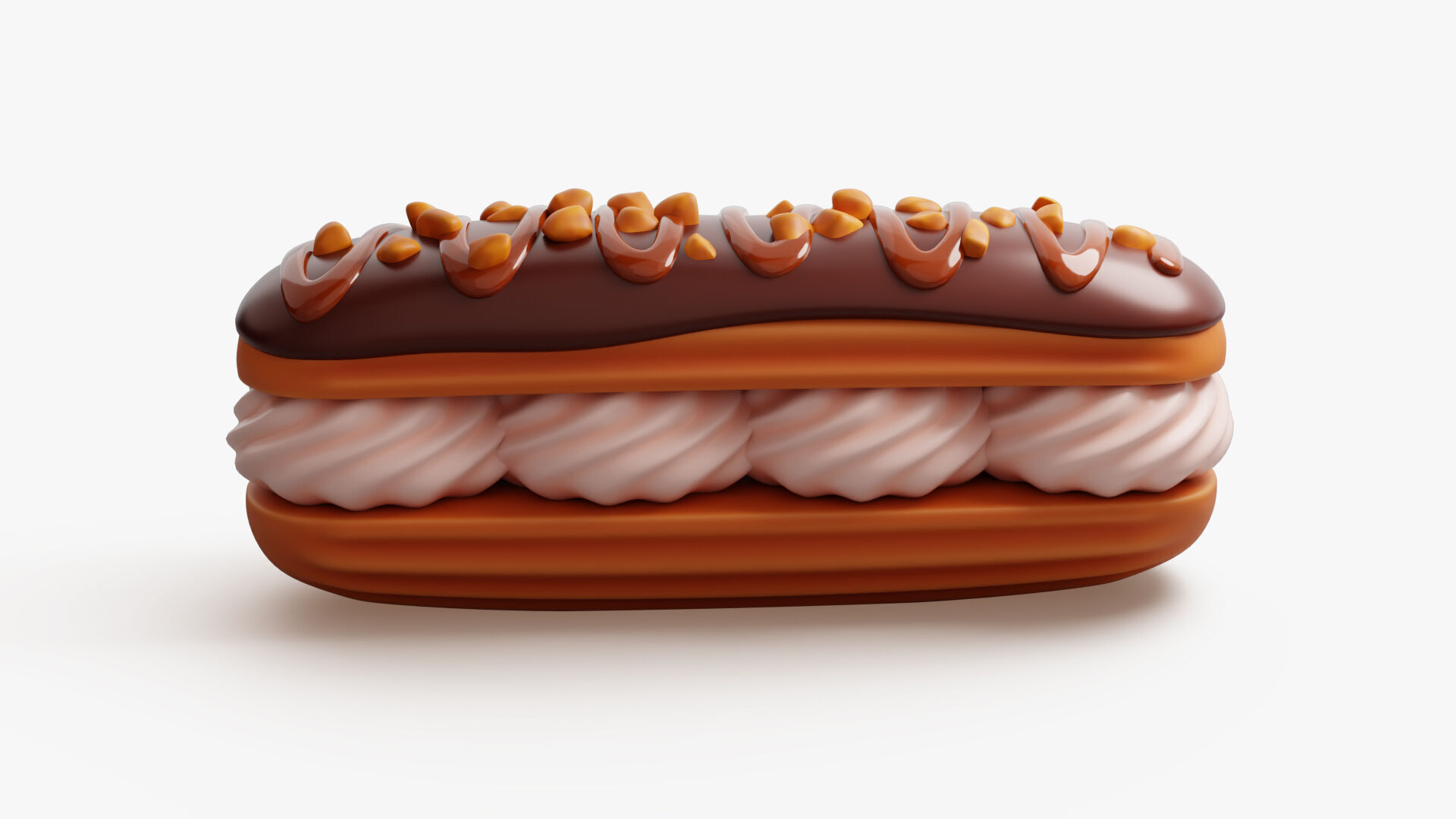 Chocolate Eclair Pastry 3D model_5
