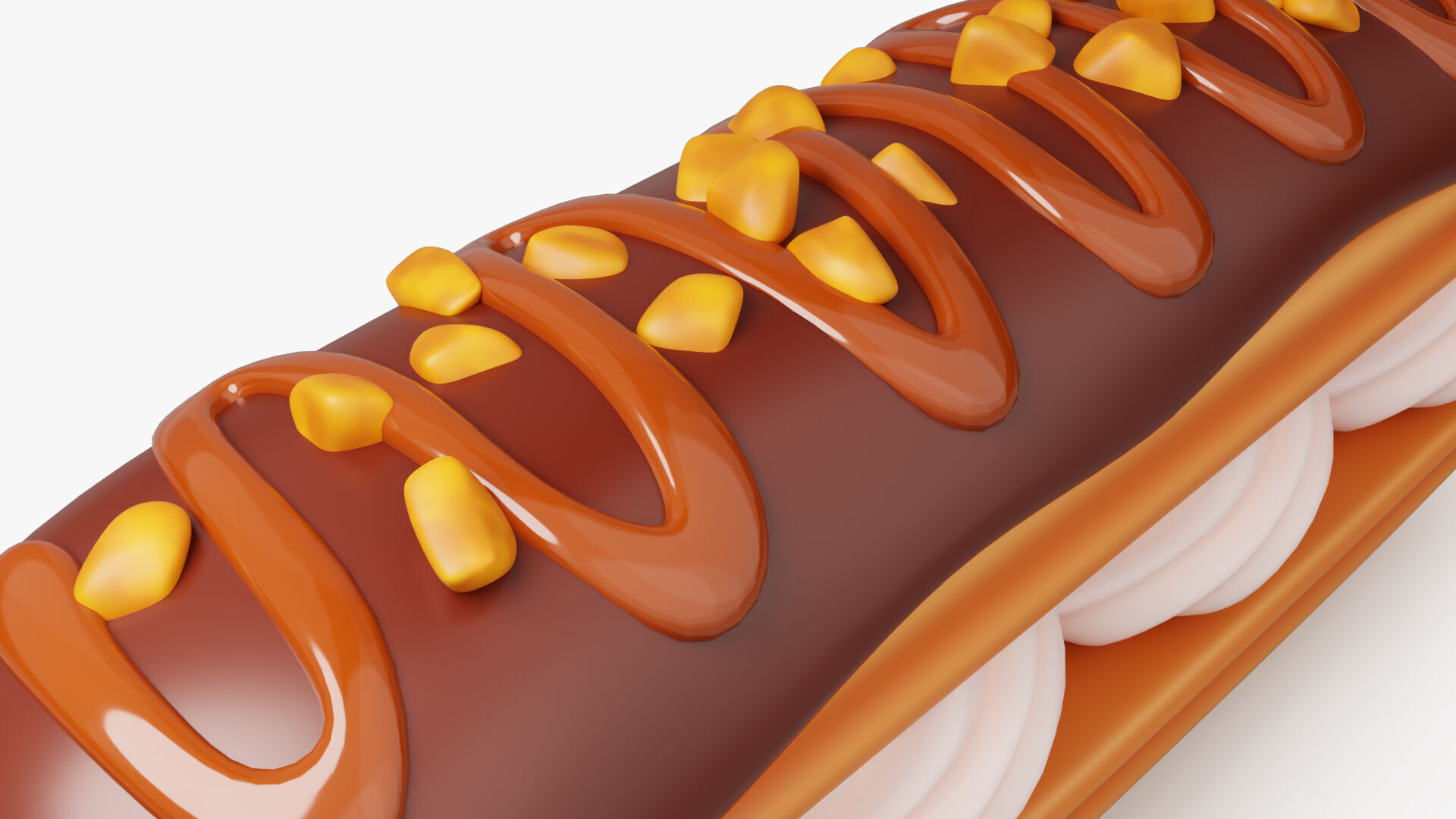 Chocolate Eclair Pastry 3D model_7