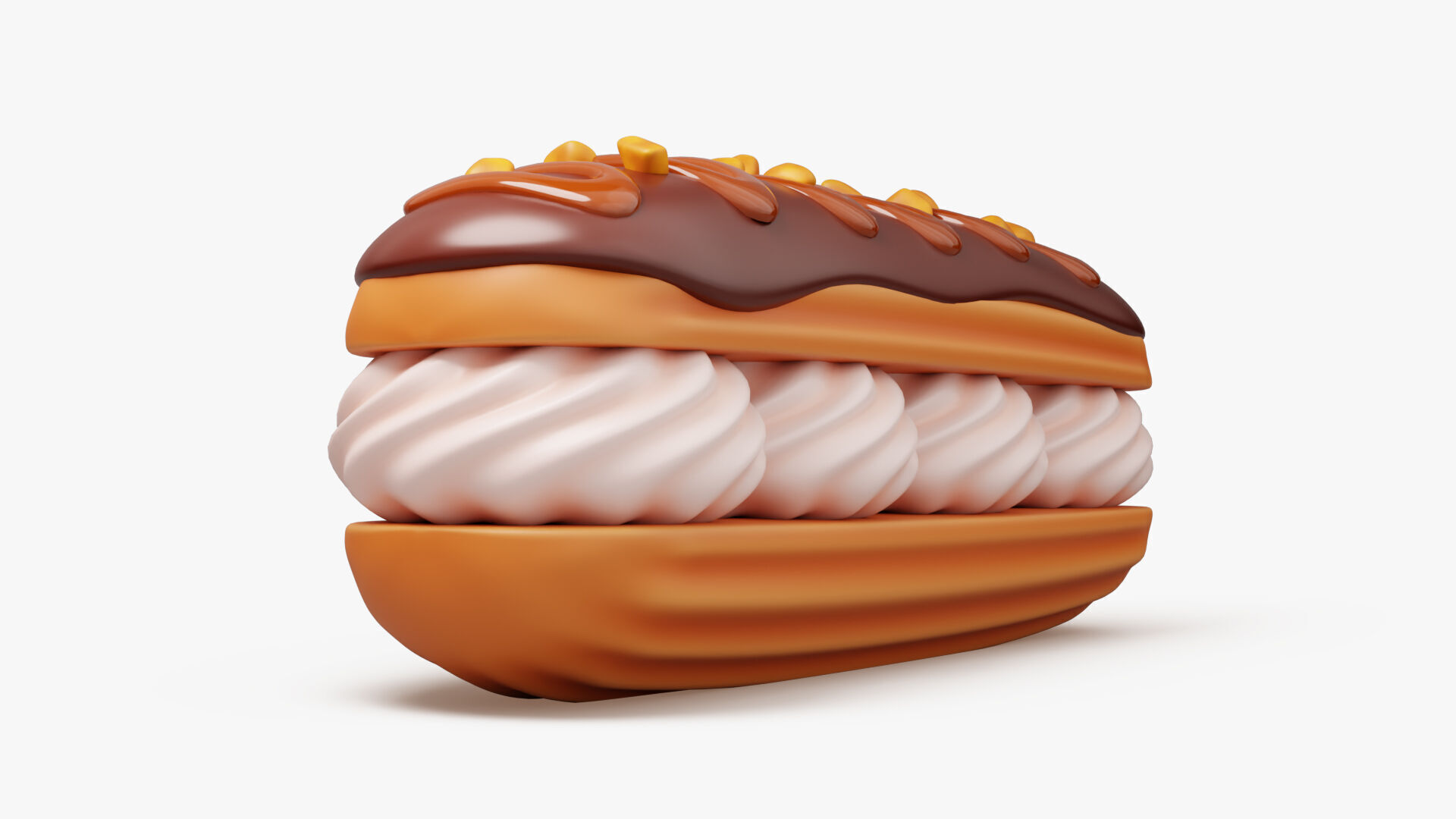 Chocolate Eclair Pastry 3D model_6