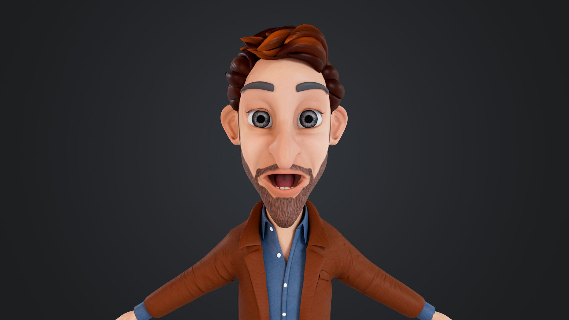Cartoon Man Rigged Low-poly 3D model_14