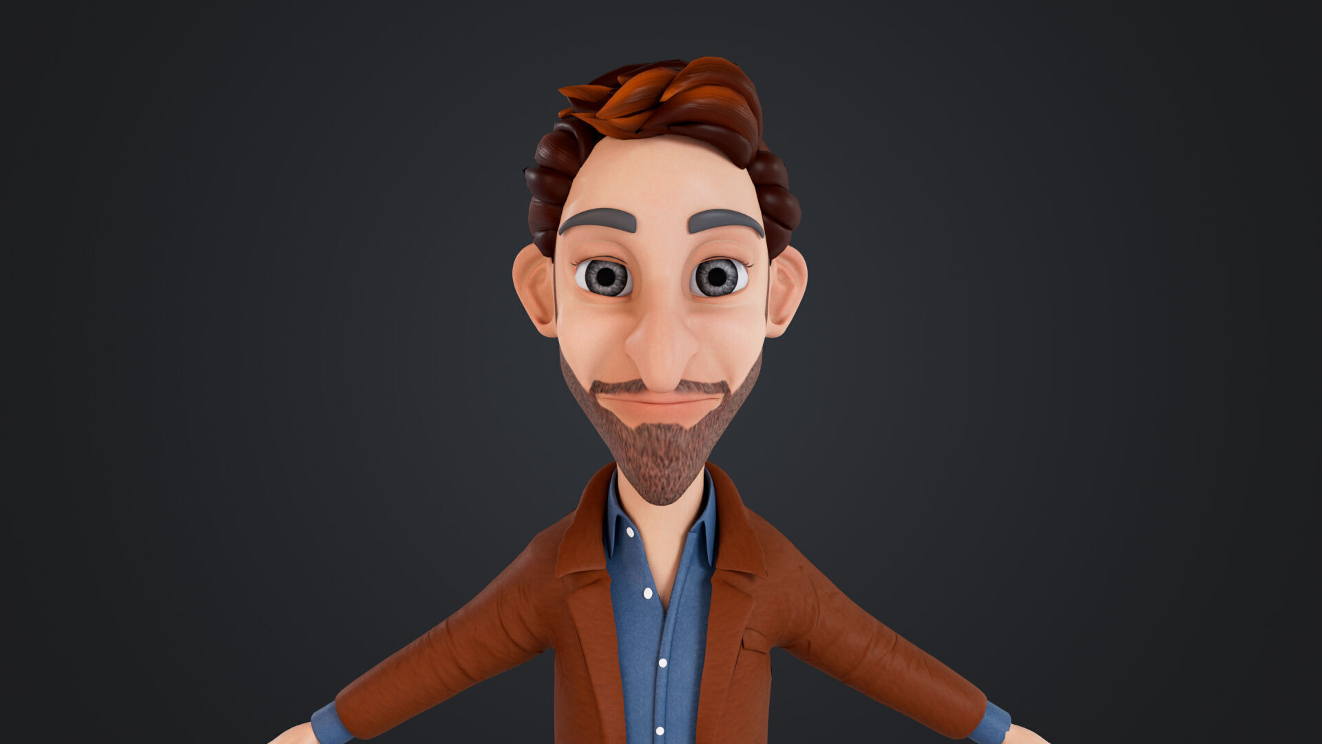 Cartoon Man Rigged Low-poly 3D model_6