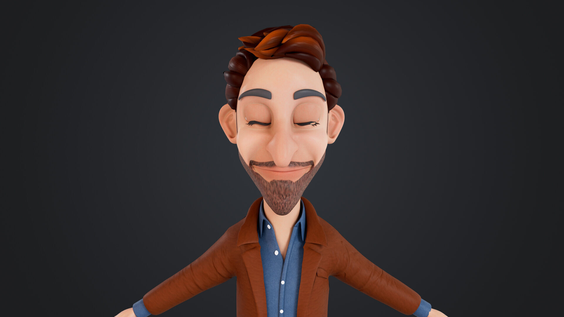 Cartoon Man Rigged Low-poly 3D model_15