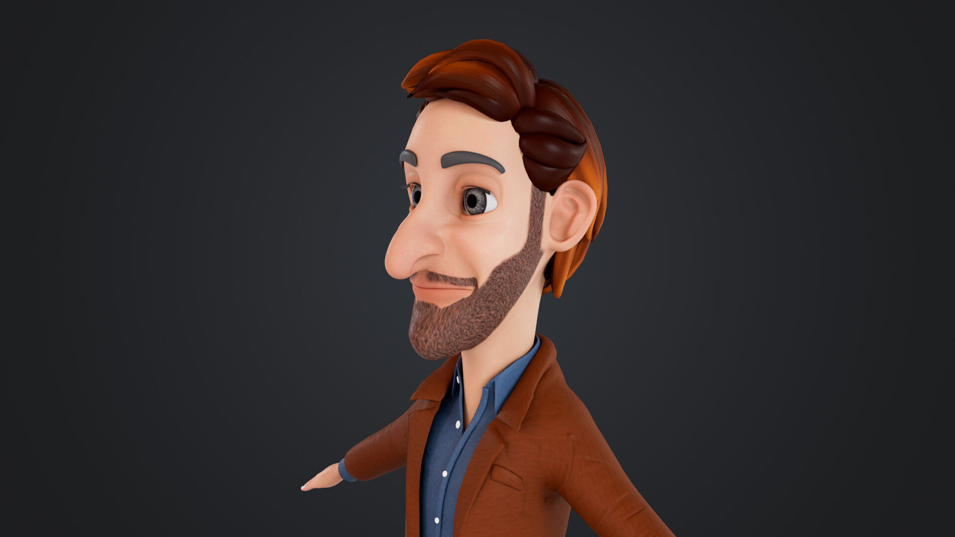 Cartoon Man Rigged Low-poly 3D model_7