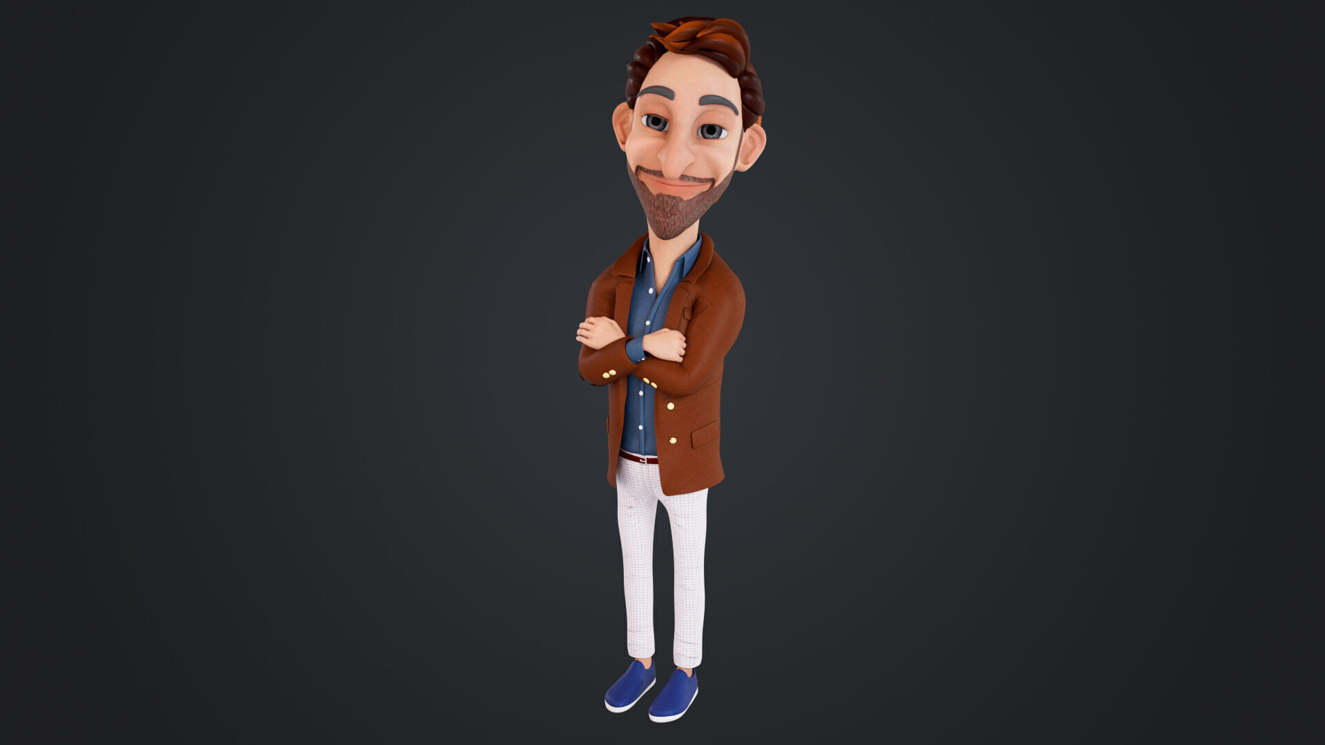 Cartoon Man Rigged Low-poly 3D model_17