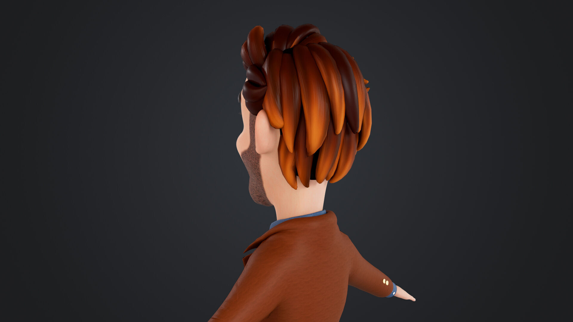 Cartoon Man Rigged Low-poly 3D model_9