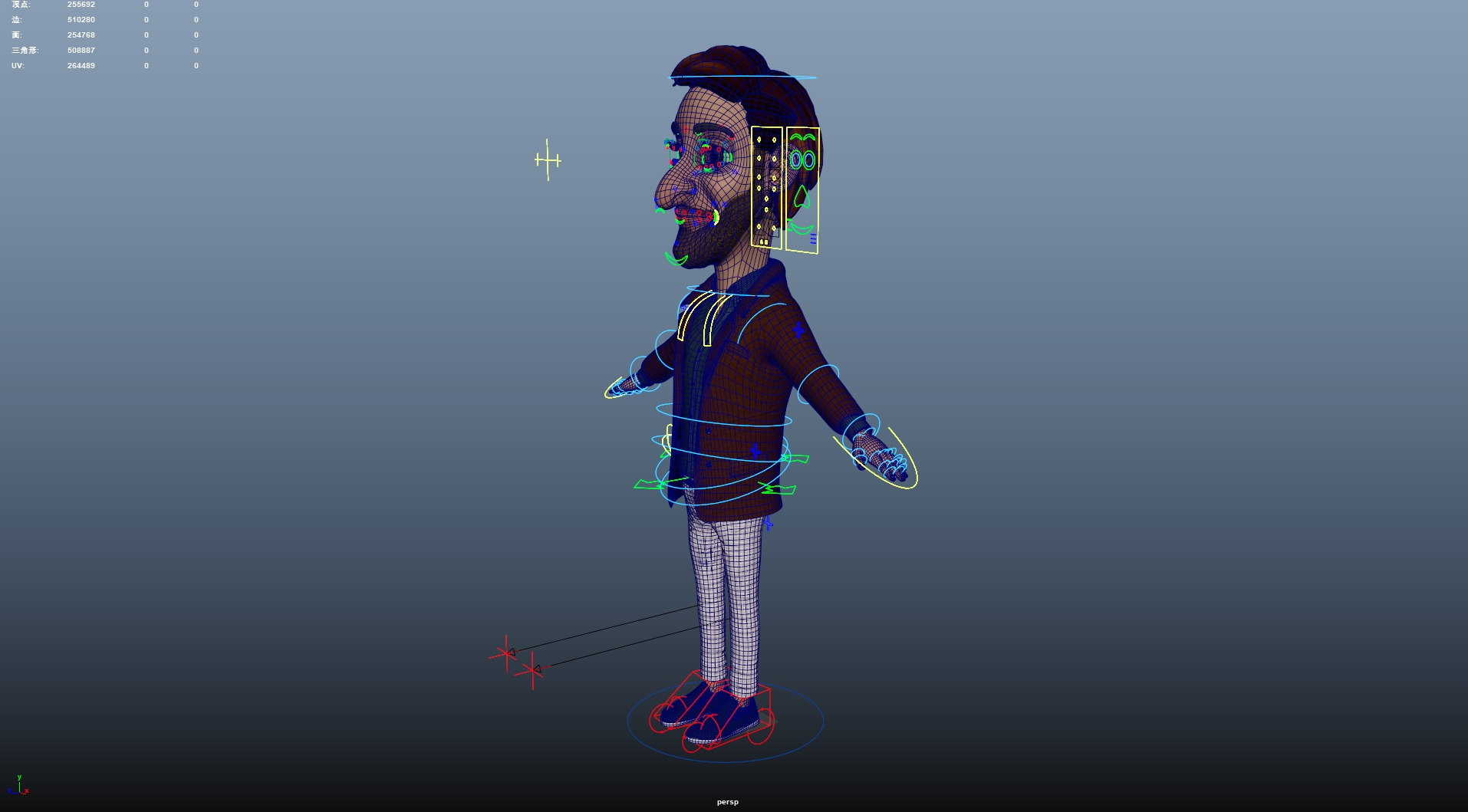 Cartoon Man Rigged Low-poly 3D model_21