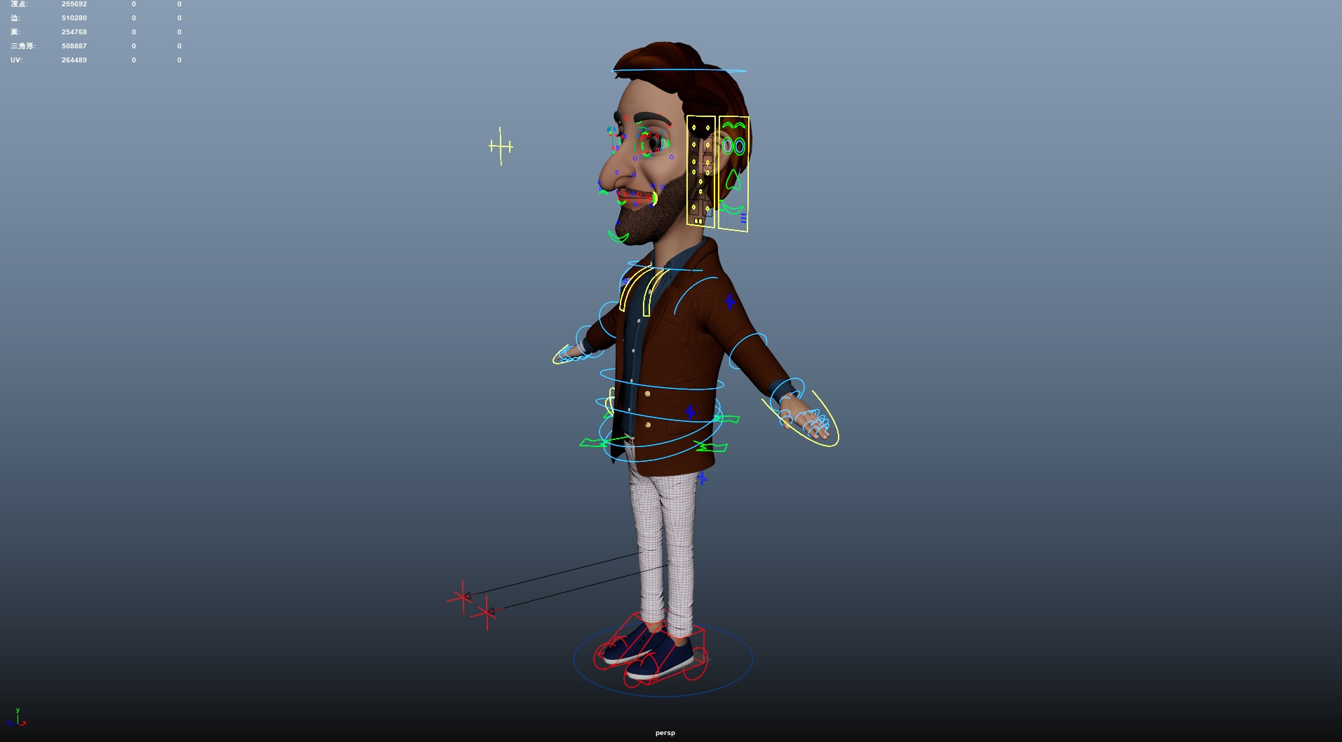 Cartoon Man Rigged Low-poly 3D model_20
