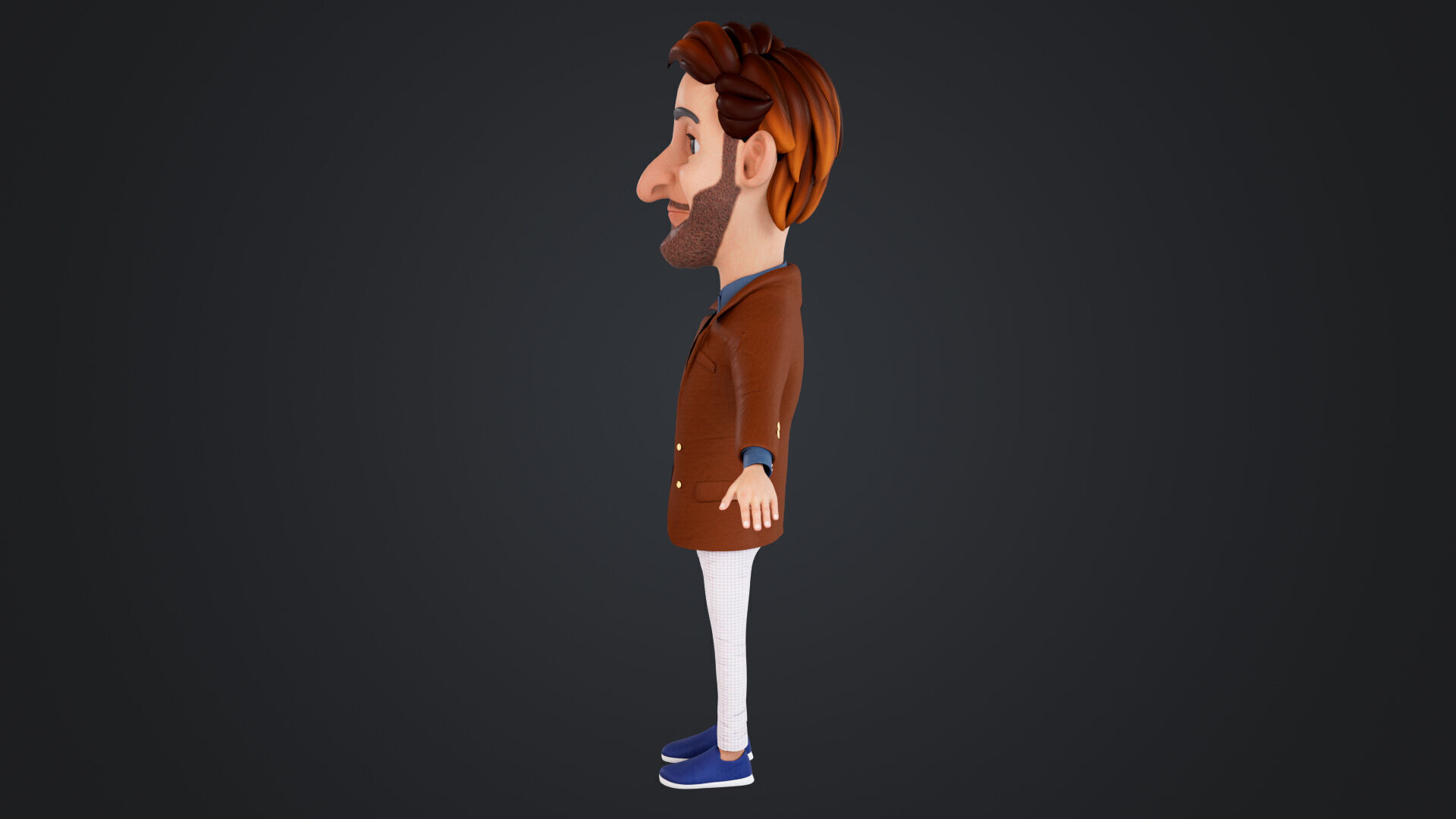 Cartoon Man Rigged Low-poly 3D model_3