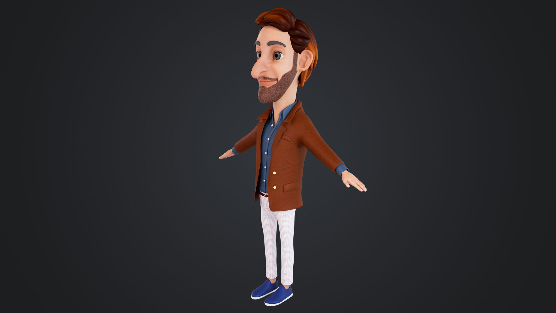 Cartoon Man Rigged Low-poly 3D model_2
