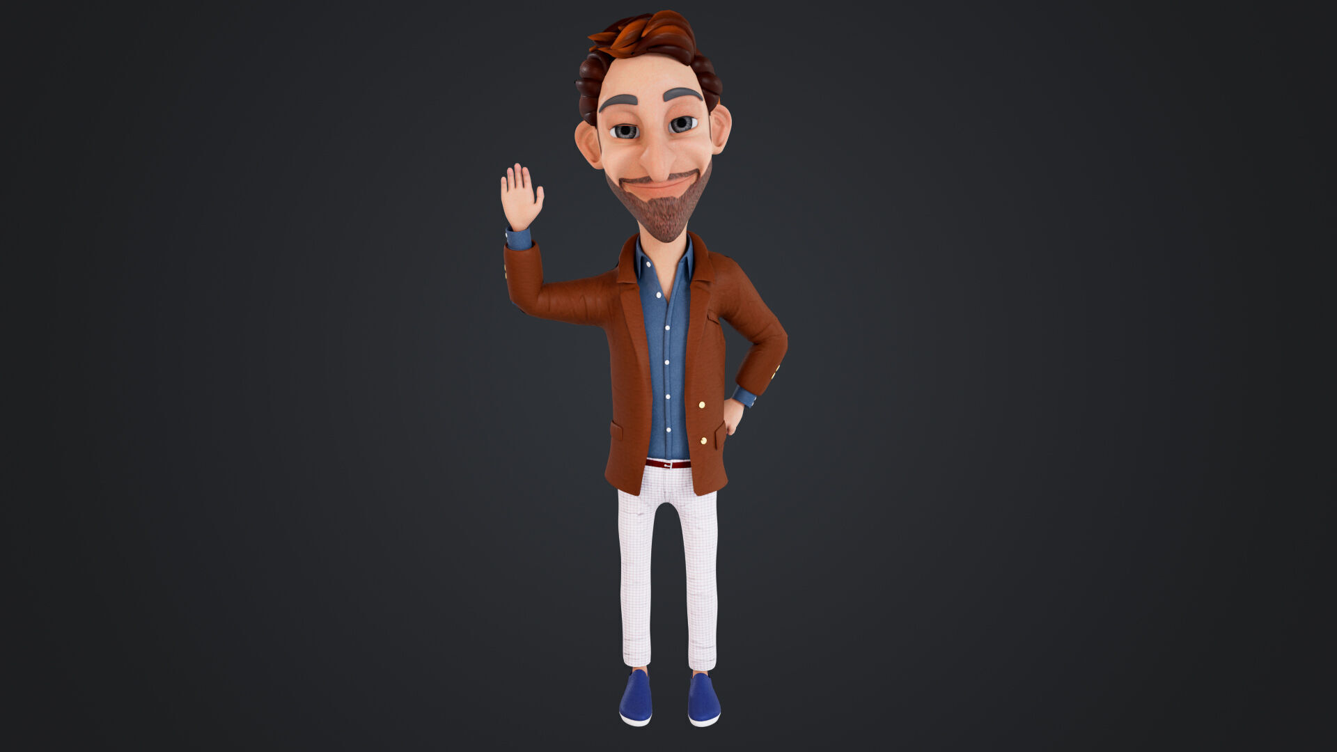 Cartoon Man Rigged Low-poly 3D model_16