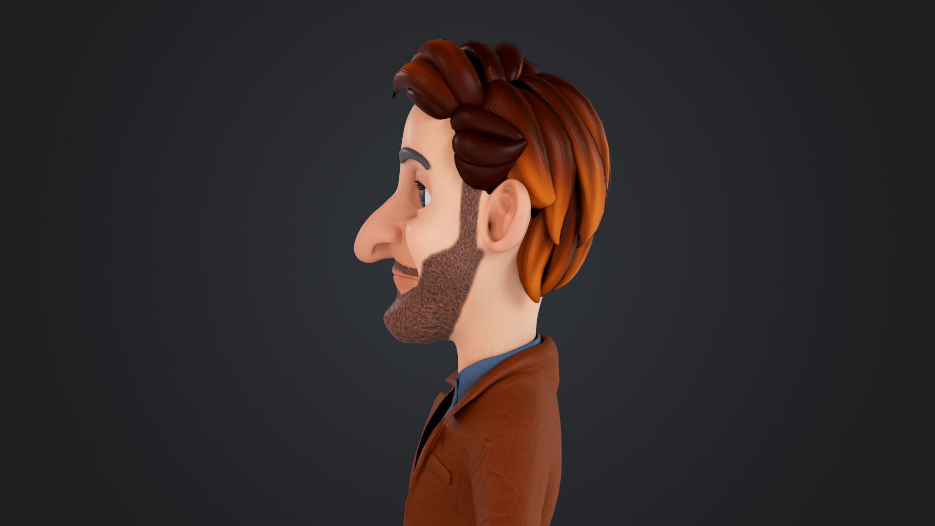 Cartoon Man Rigged Low-poly 3D model_8