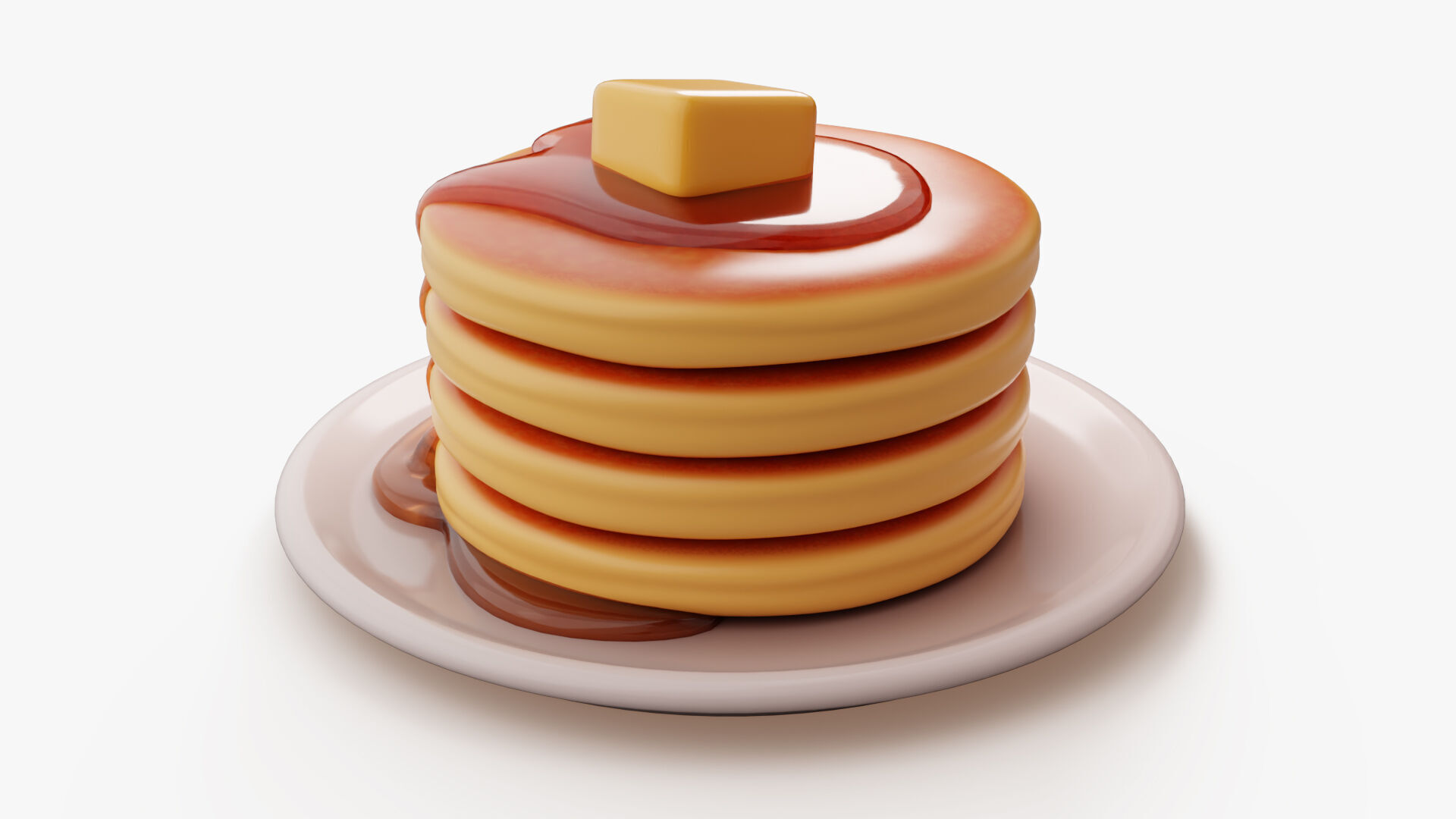 Pancake Stack with Syrup 3D model_5