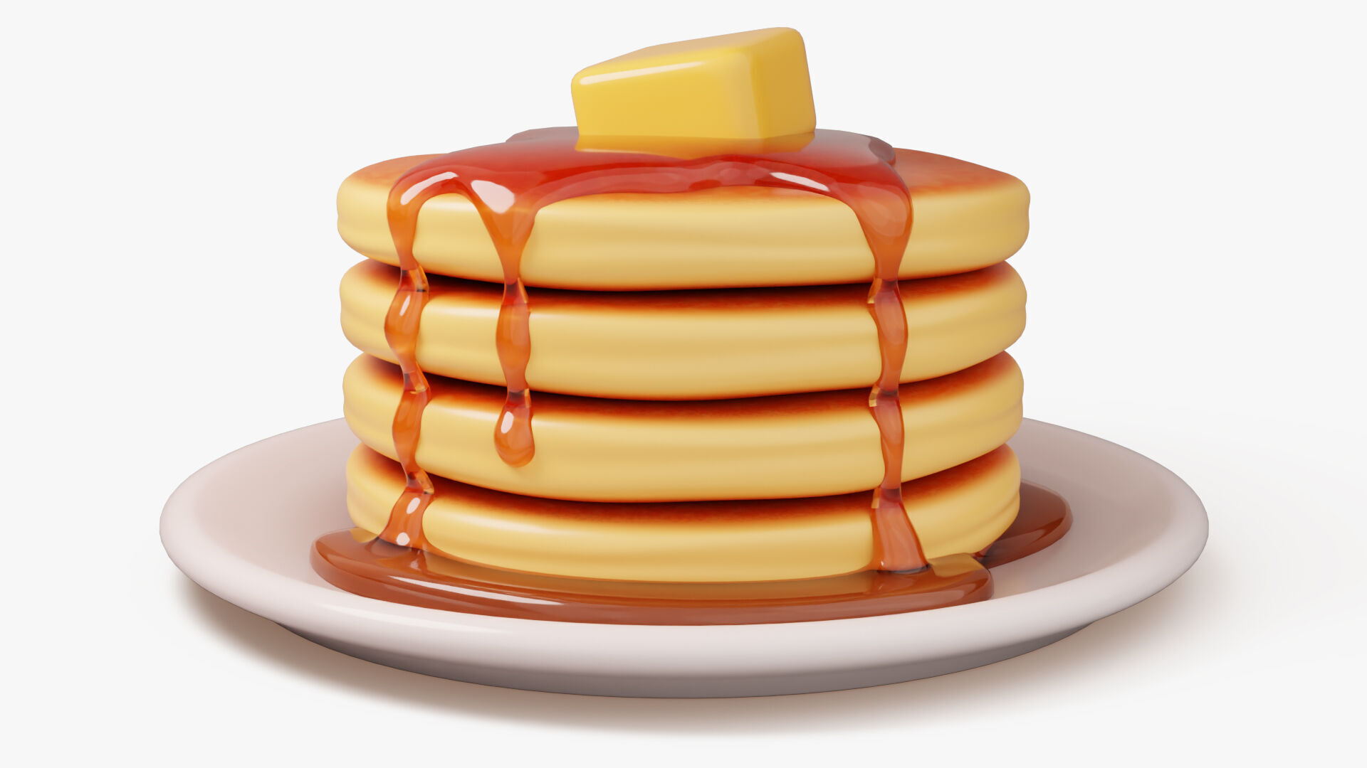 Pancake Stack with Syrup 3D model_3