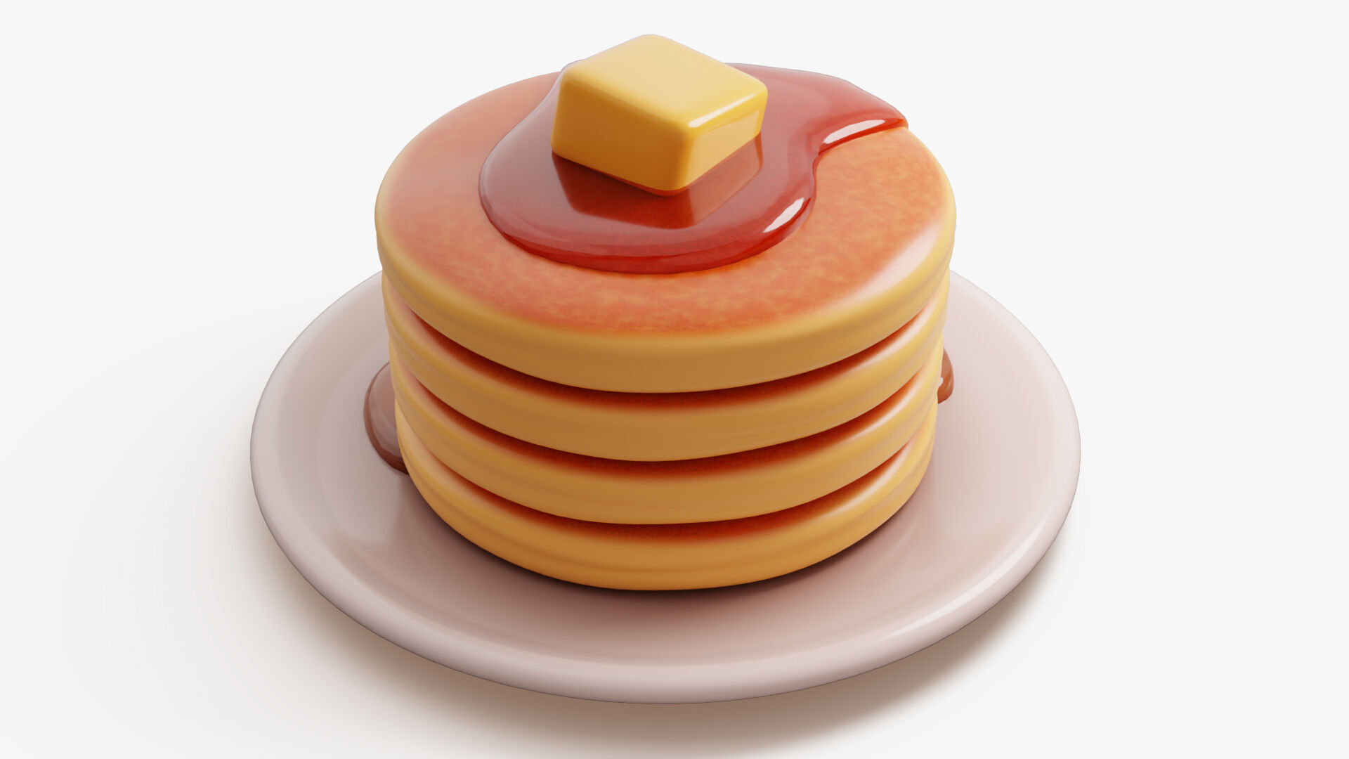 Pancake Stack with Syrup 3D model_6