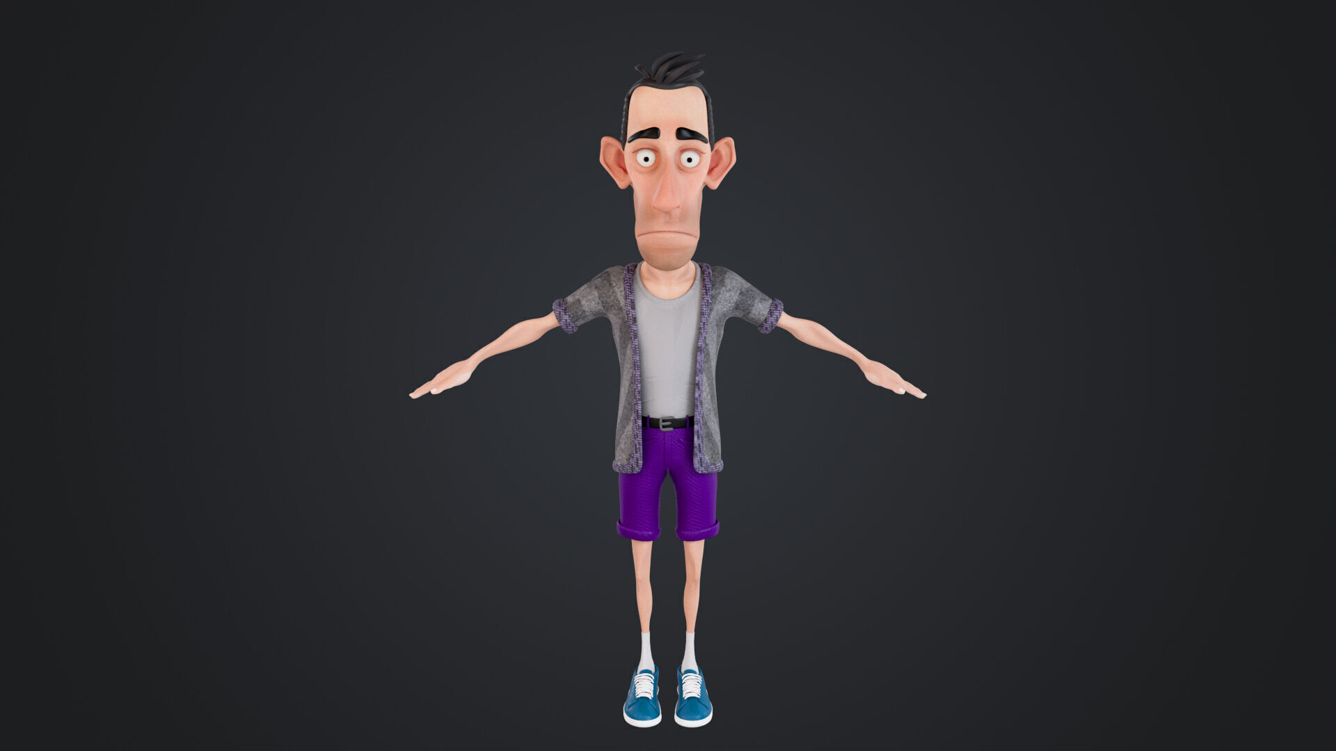 Cartoon Man Rigged Low-poly 3D model_1