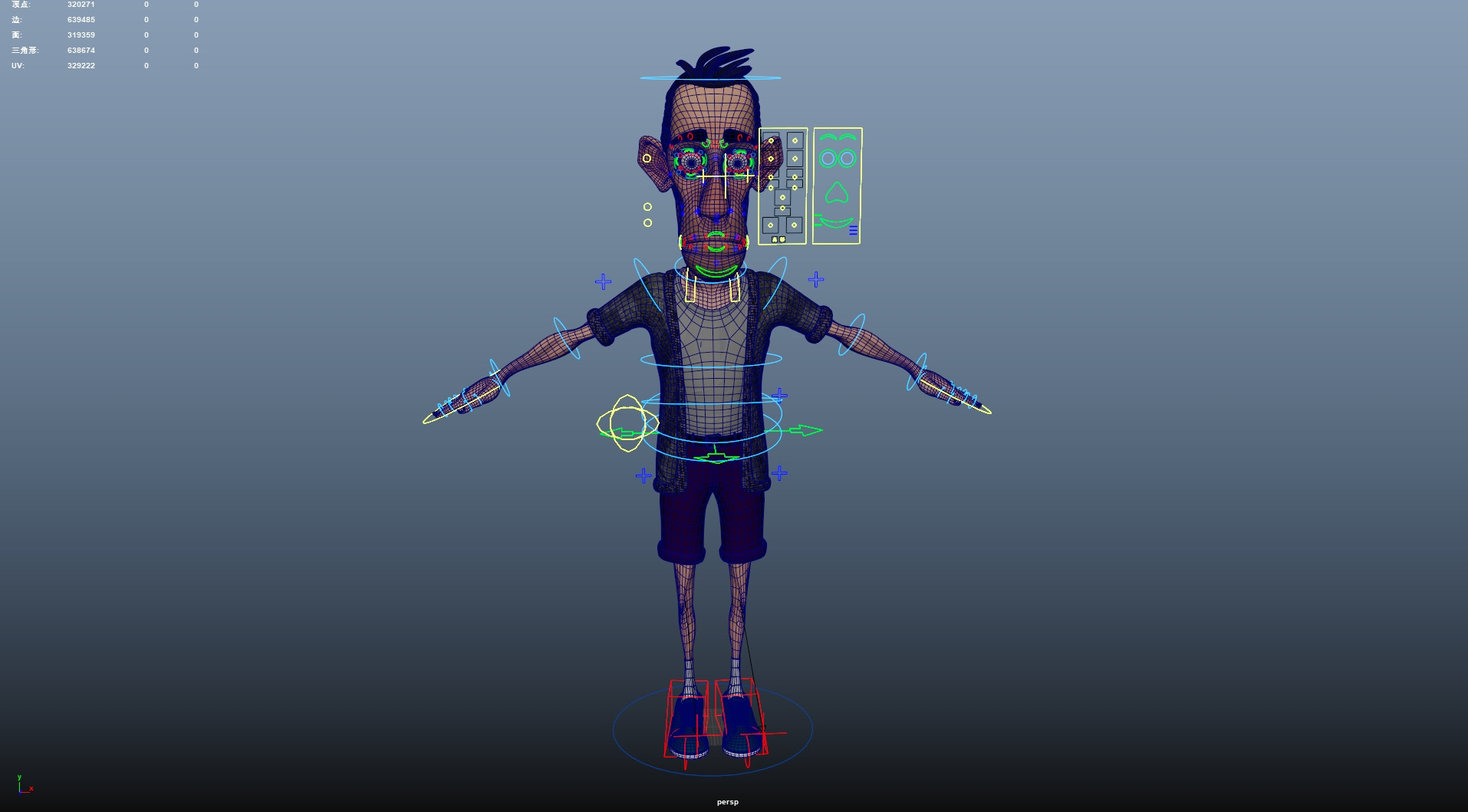 Cartoon Man Rigged Low-poly 3D model_19