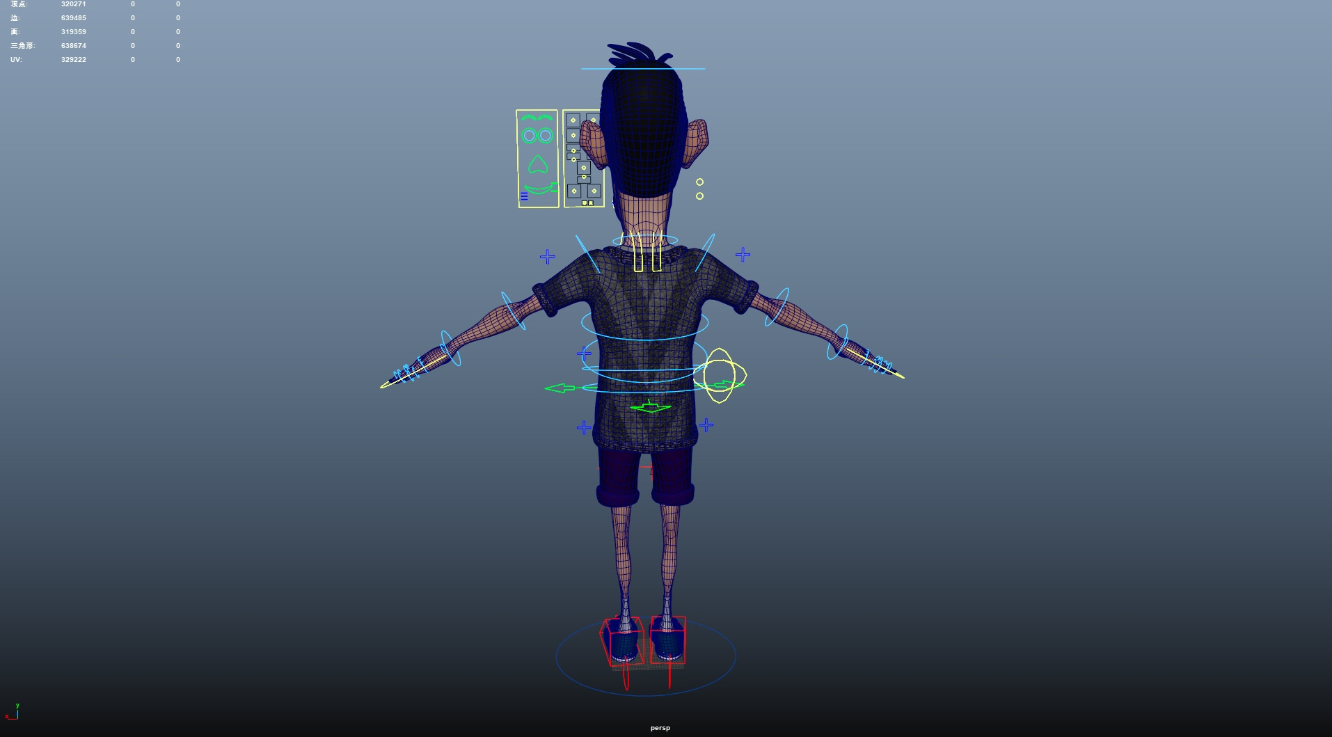 Cartoon Man Rigged Low-poly 3D model_22
