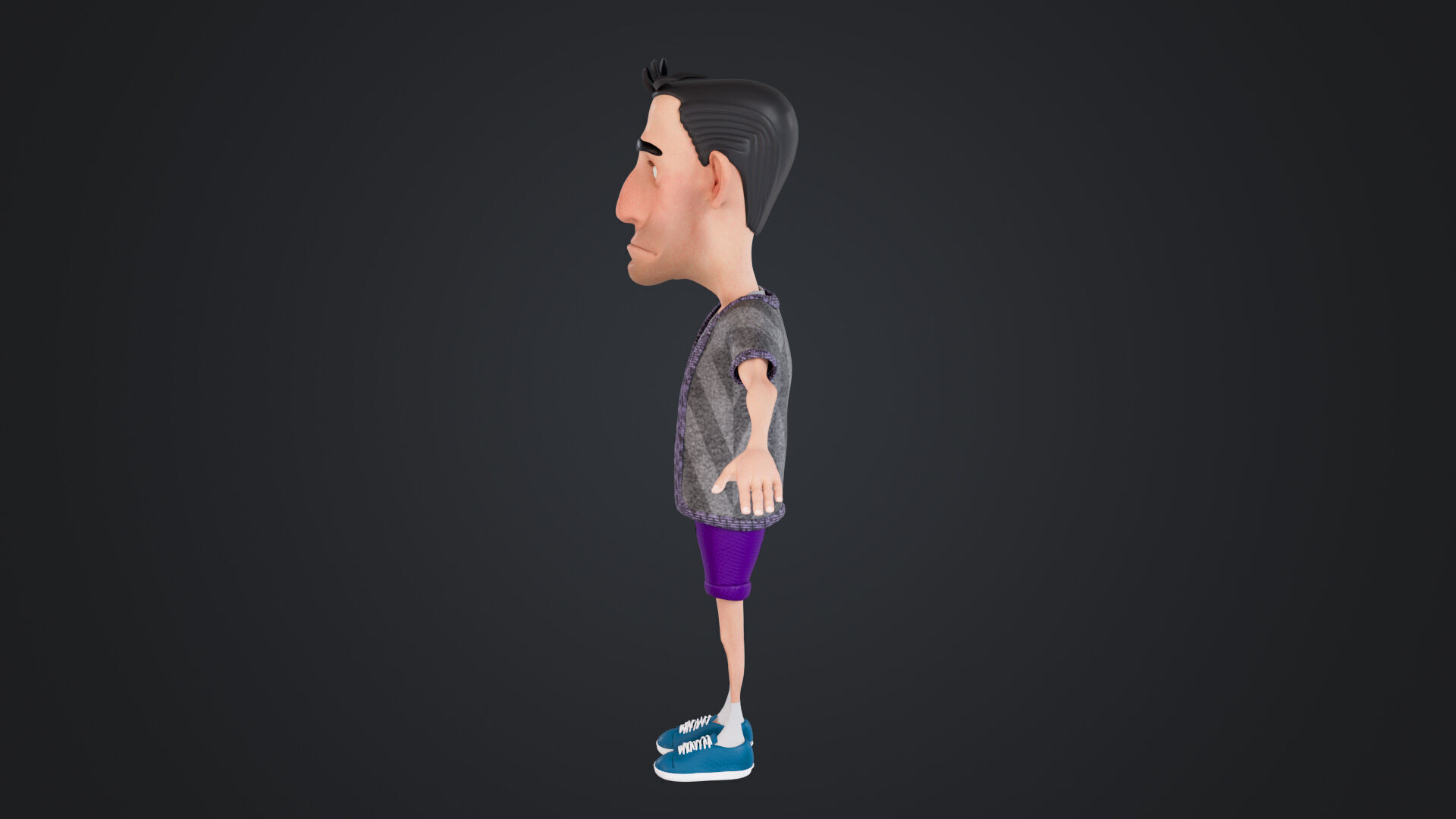 Cartoon Man Rigged Low-poly 3D model_3