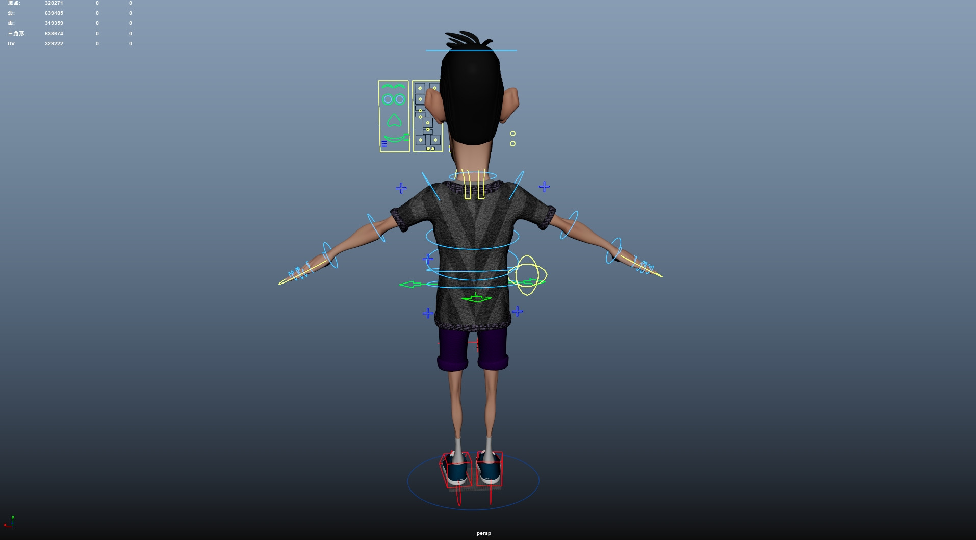 Cartoon Man Rigged Low-poly 3D model_23