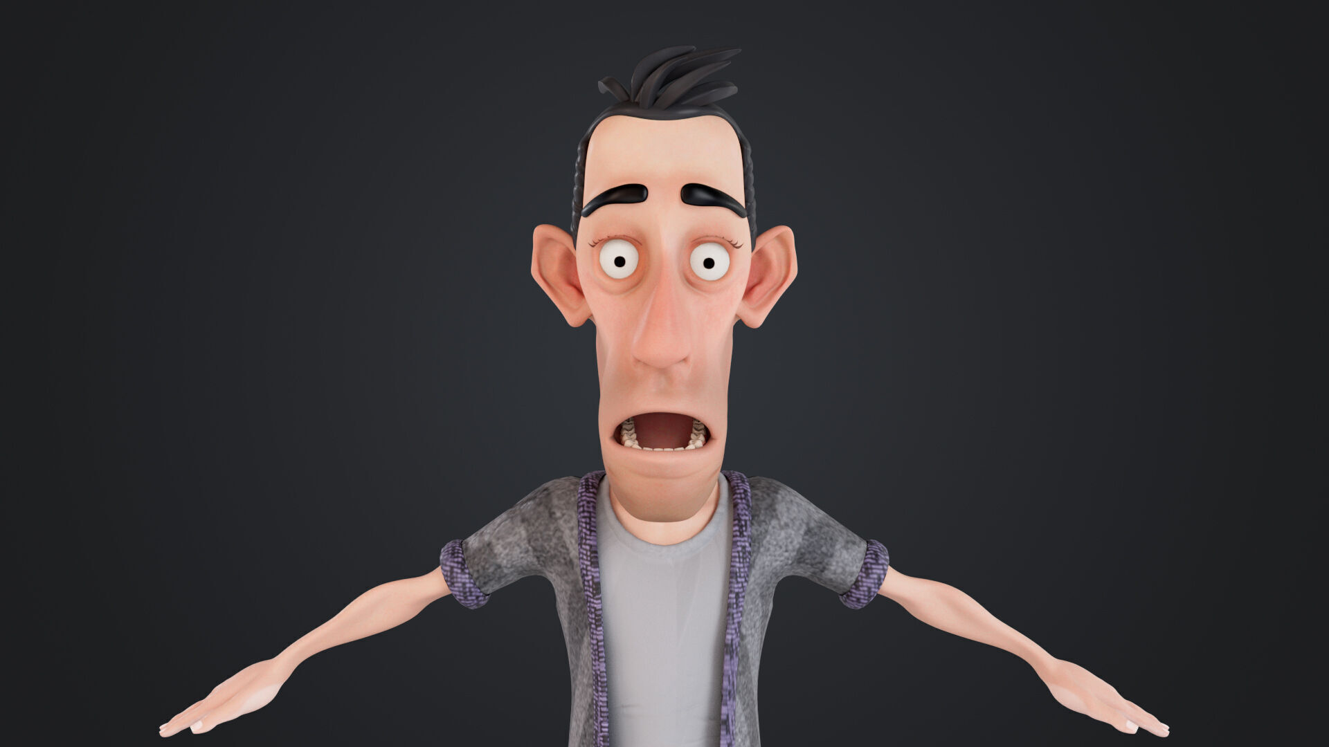Cartoon Man Rigged Low-poly 3D model_14