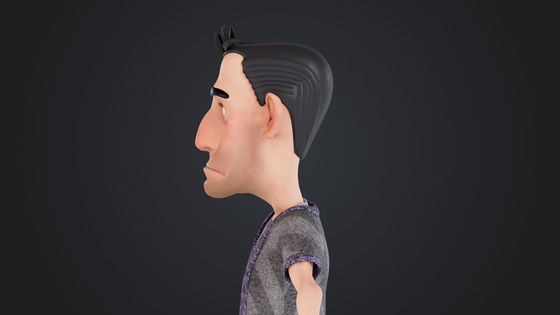 Cartoon Man Rigged Low-poly 3D model_8