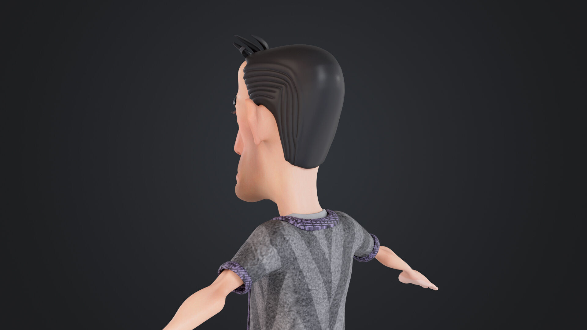 Cartoon Man Rigged Low-poly 3D model_9