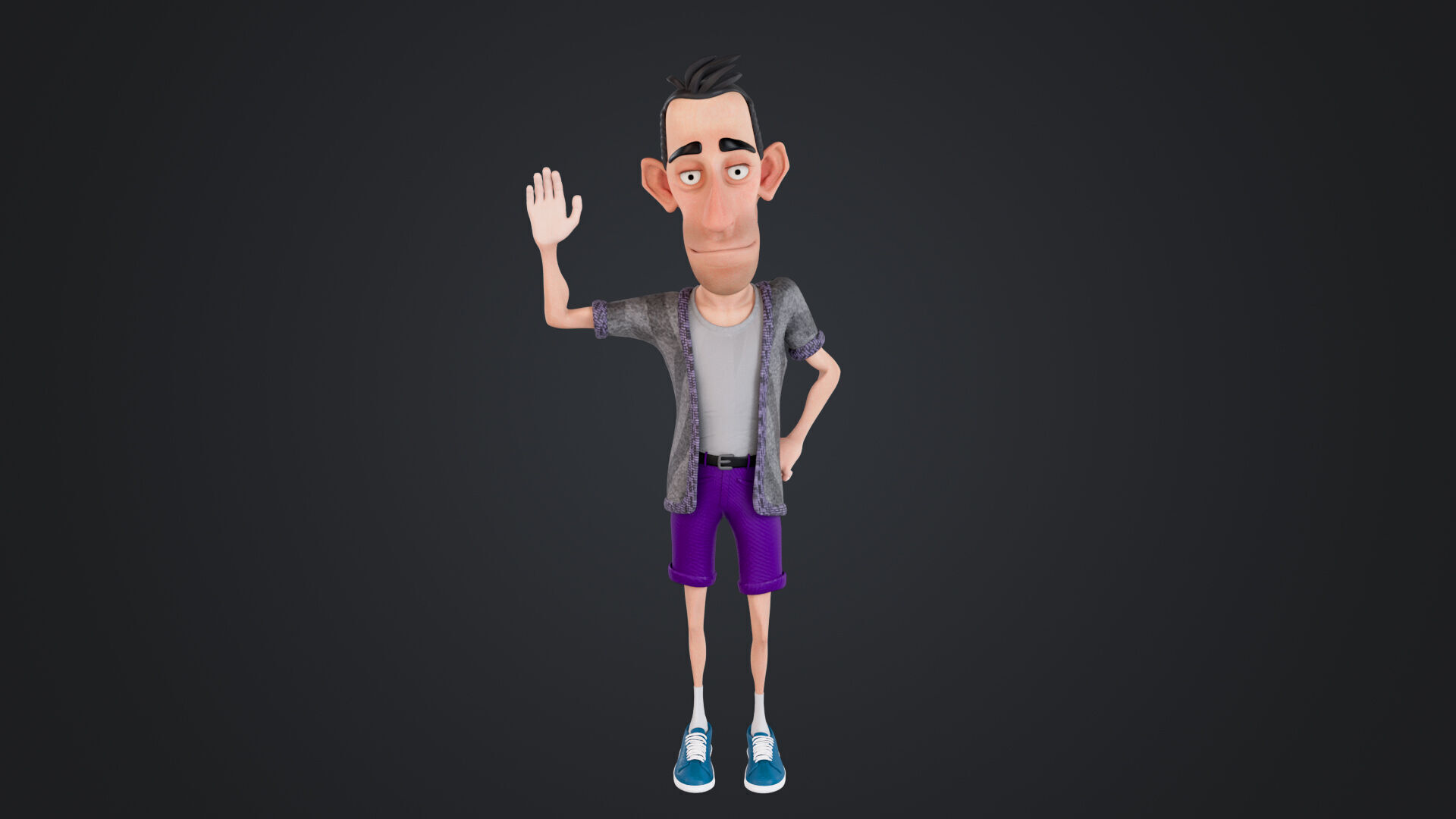 Cartoon Man Rigged Low-poly 3D model_16