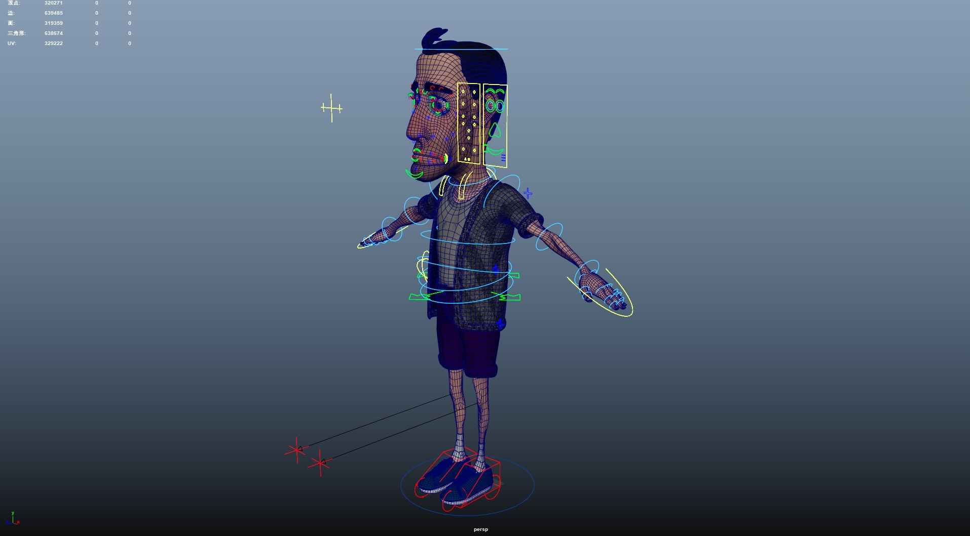 Cartoon Man Rigged Low-poly 3D model_21