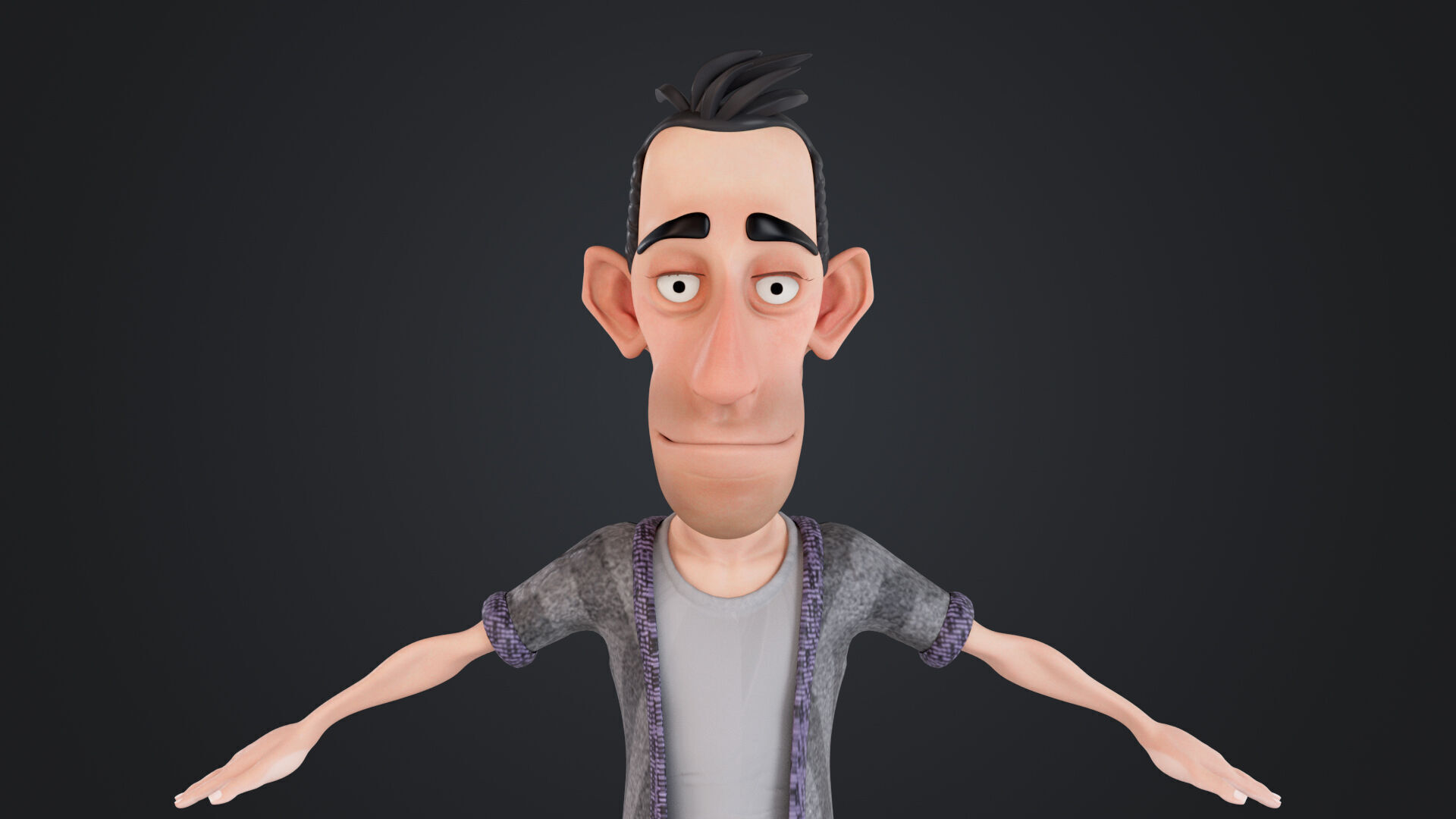 Cartoon Man Rigged Low-poly 3D model_11