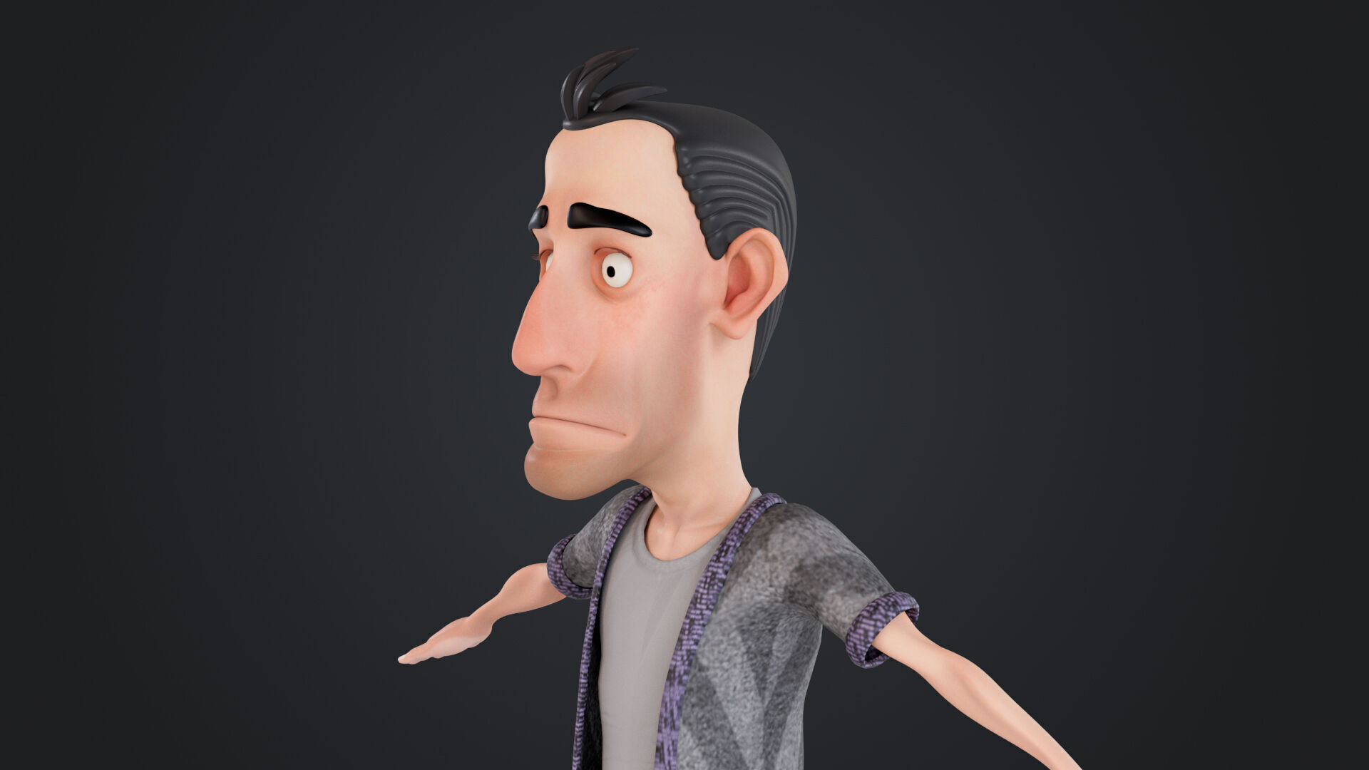 Cartoon Man Rigged Low-poly 3D model_7