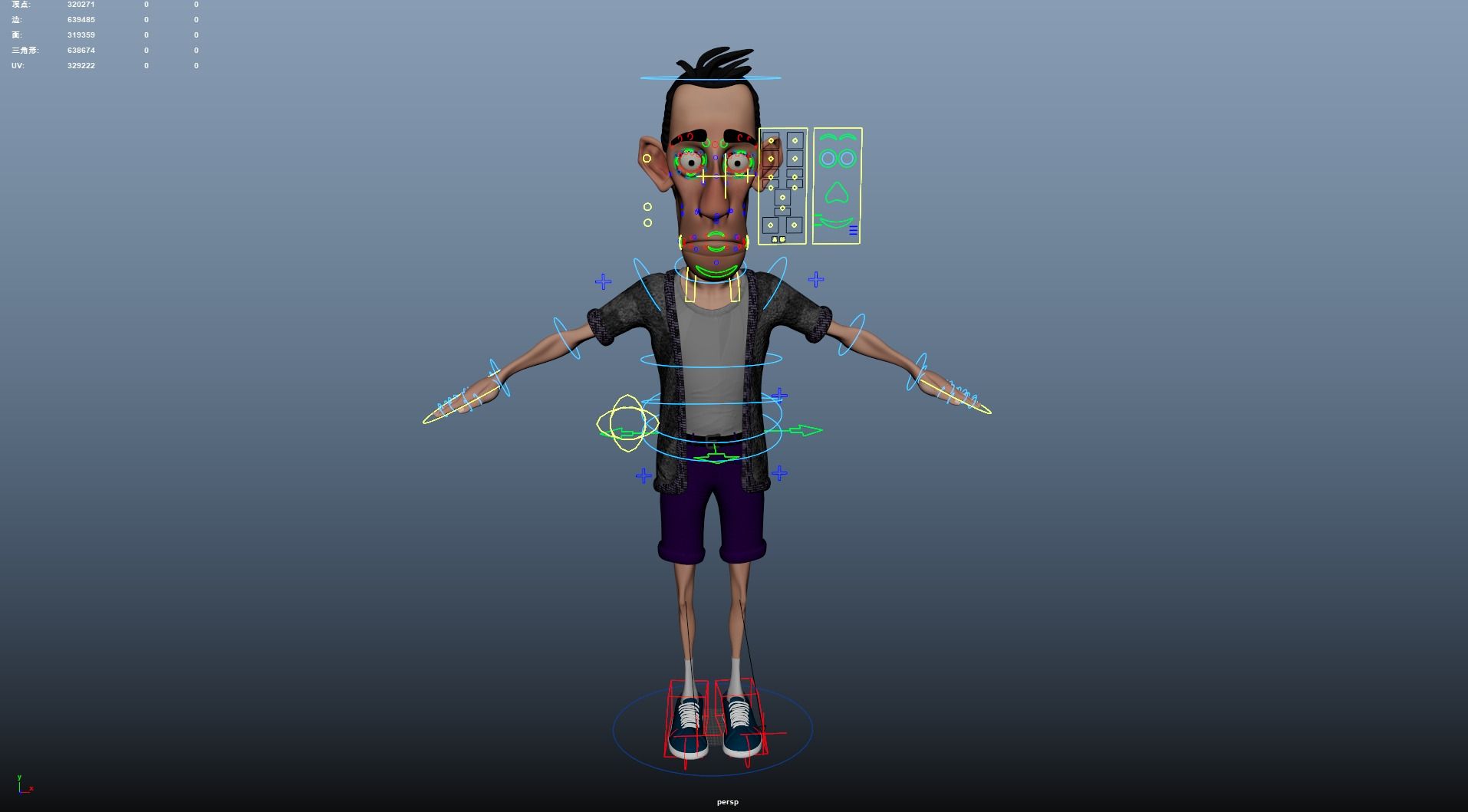Cartoon Man Rigged Low-poly 3D model_18