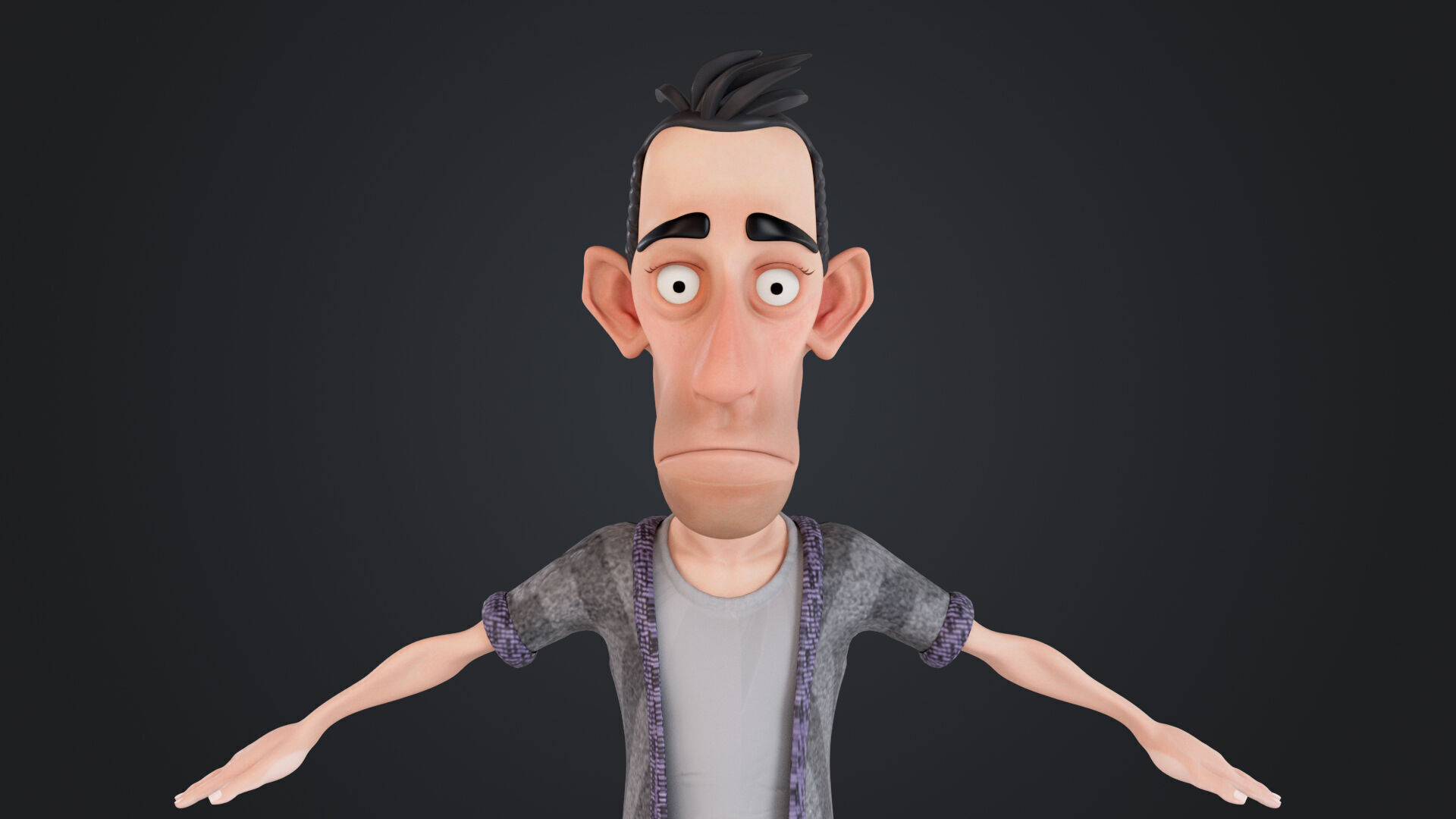 Cartoon Man Rigged Low-poly 3D model_6