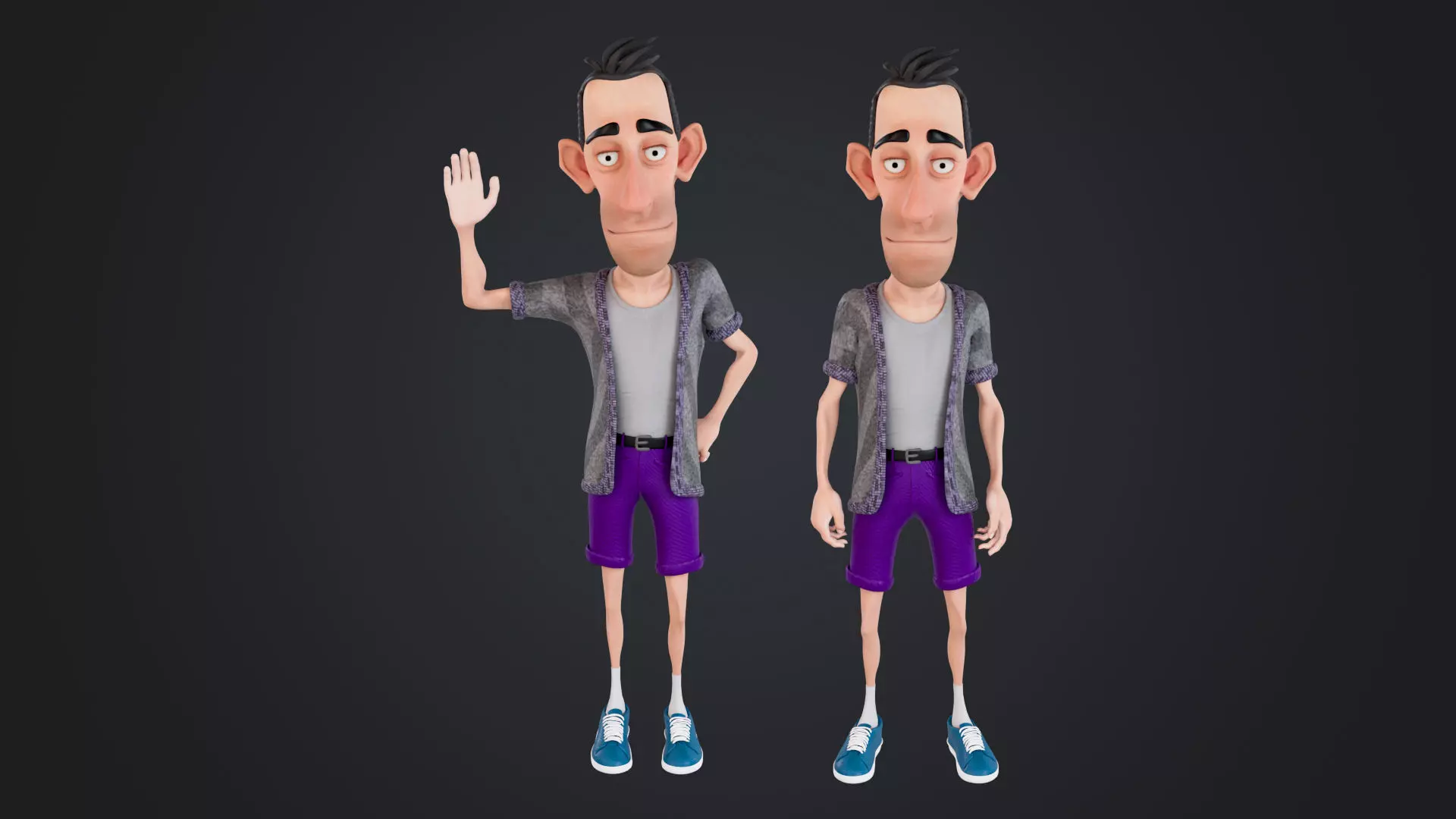 Cartoon Man Rigged Low-poly 3D model_0