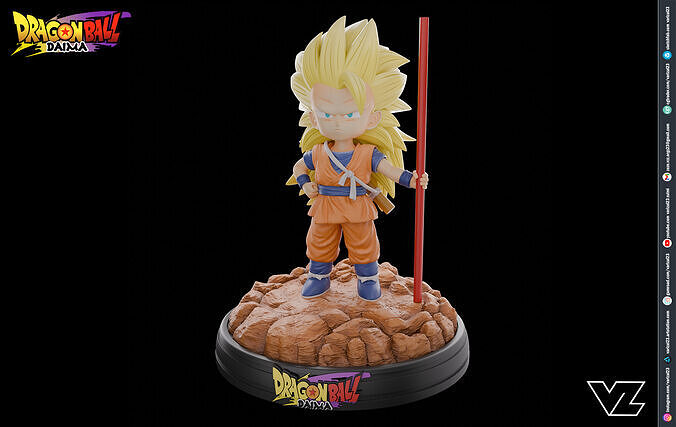 Kid Goku Super Saiyan 3 - Dragonball Daima 3D print model