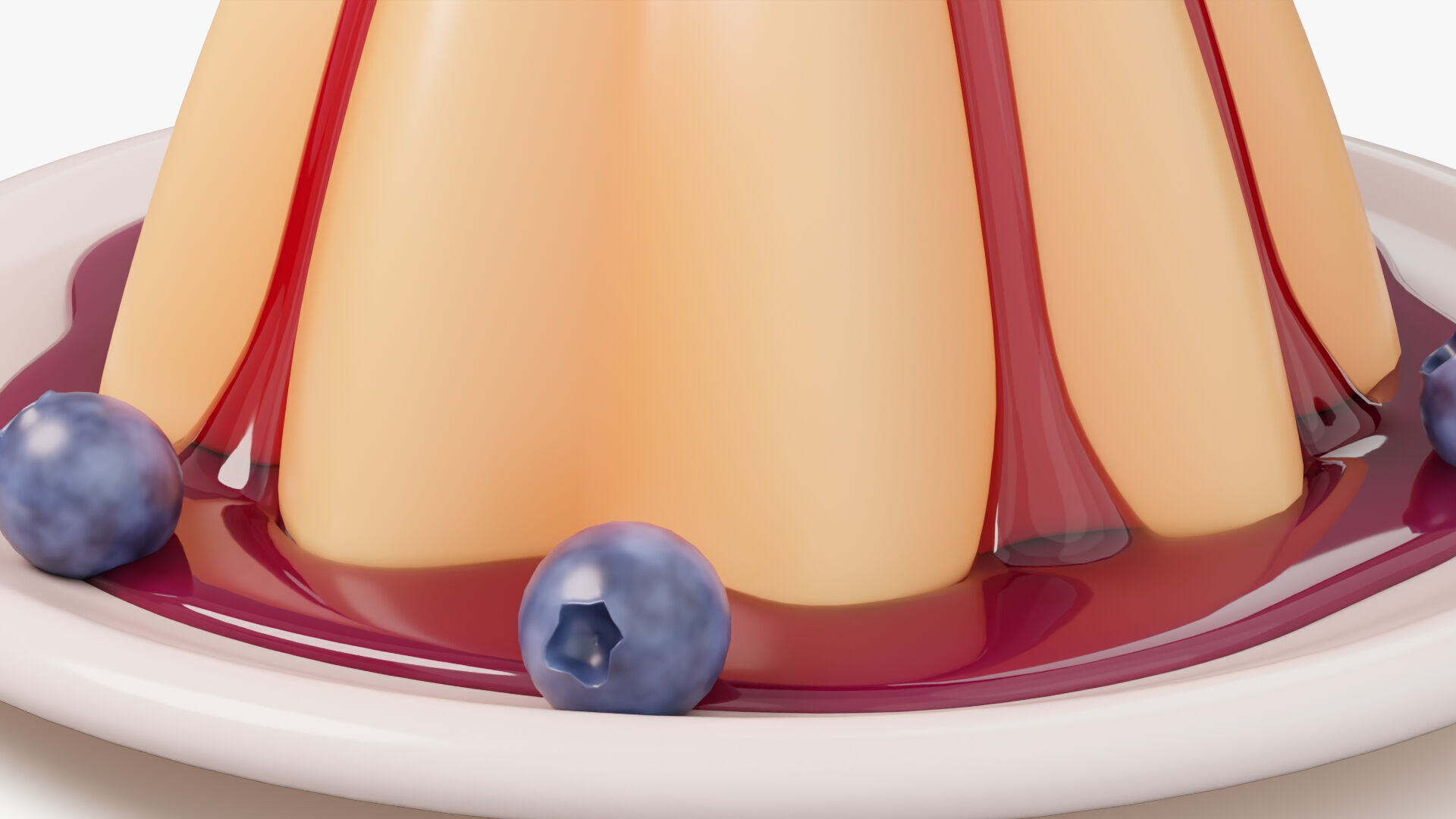 Panna Cotta with Berries 3D model_6