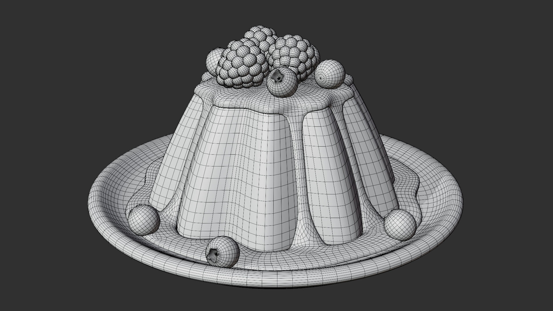 Panna Cotta with Berries 3D model_7