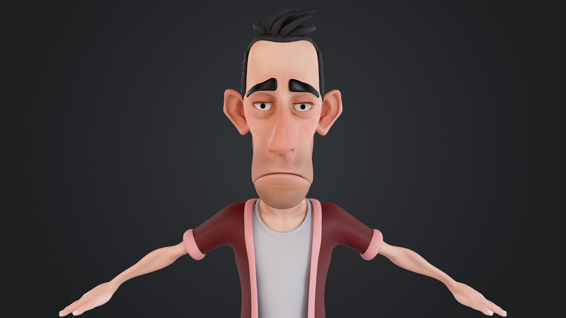 Cartoon Man Rigged Low-poly 3D model_13