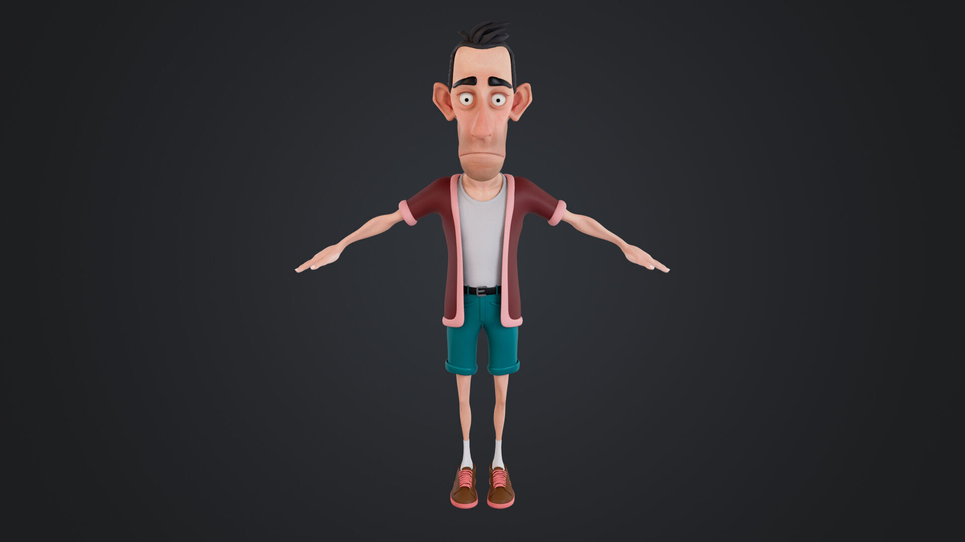 Cartoon Man Rigged Low-poly 3D model_1